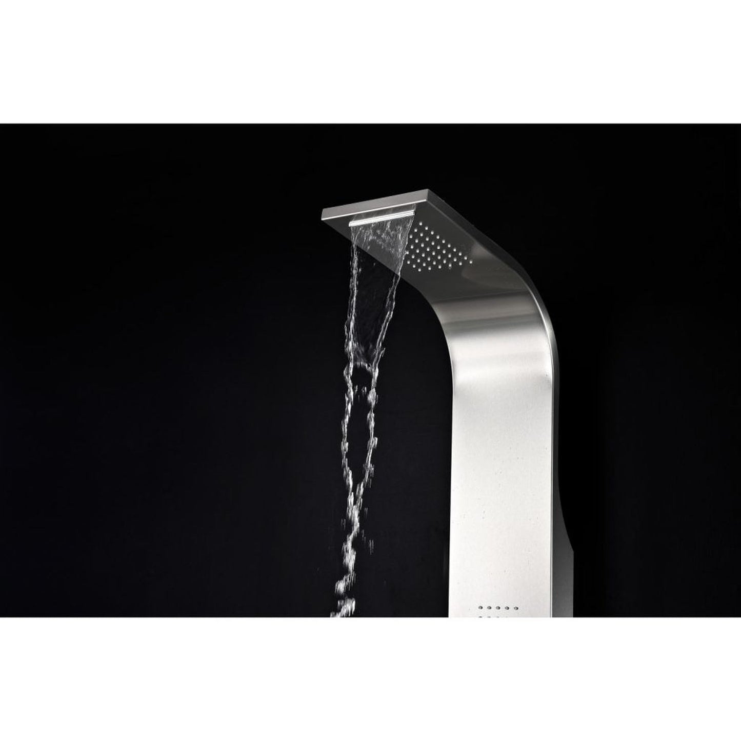 ANZZI Anchorage Series 51" Brushed Stainless Steel 2-Jetted Full Body Shower Panel With Heavy Rain Shower Head and Euro-Grip Hand Sprayer