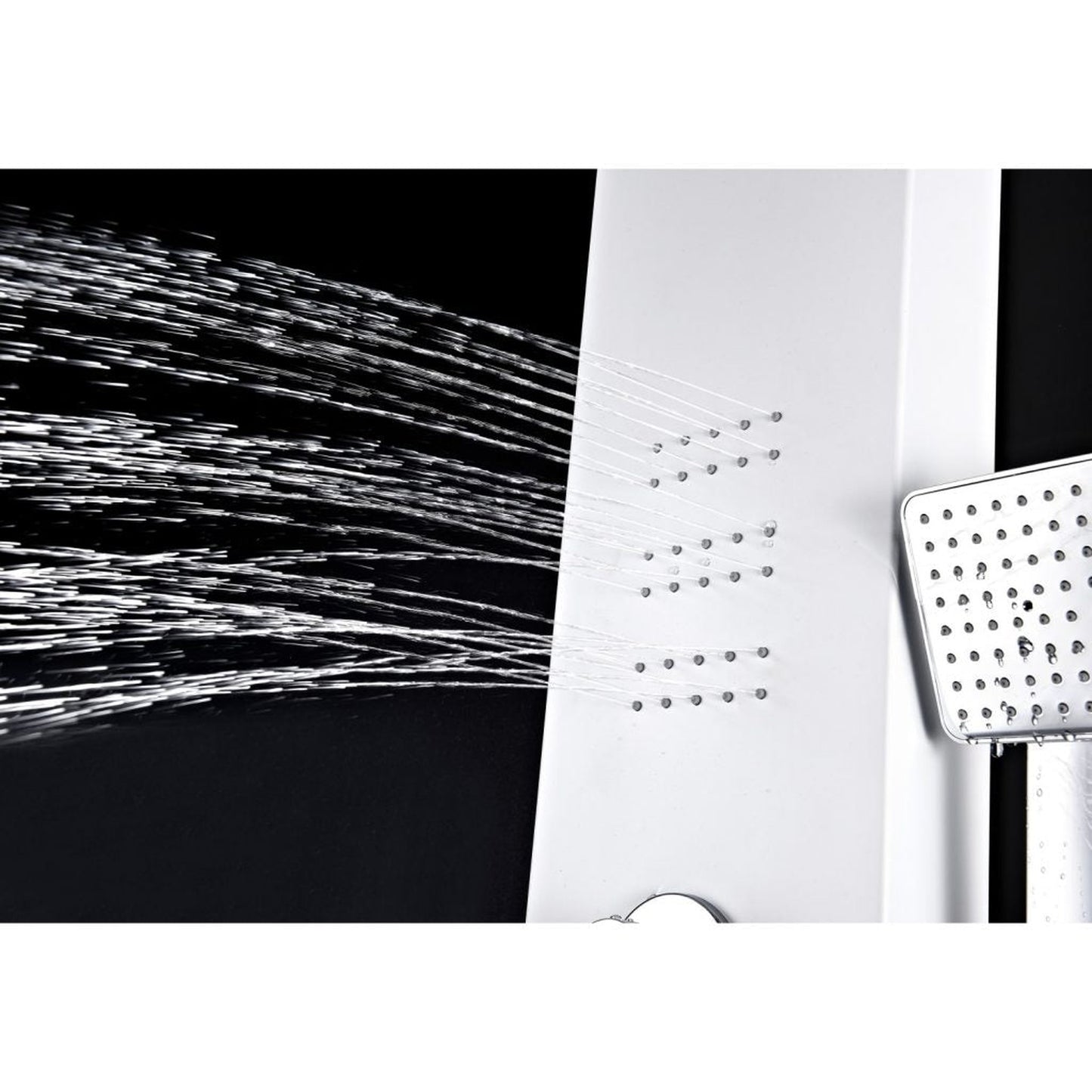 ANZZI Arena Series 60" White 2-Jetted Full Body Shower Panel With Heavy Rain Shower Head and Euro-Grip Hand Sprayer