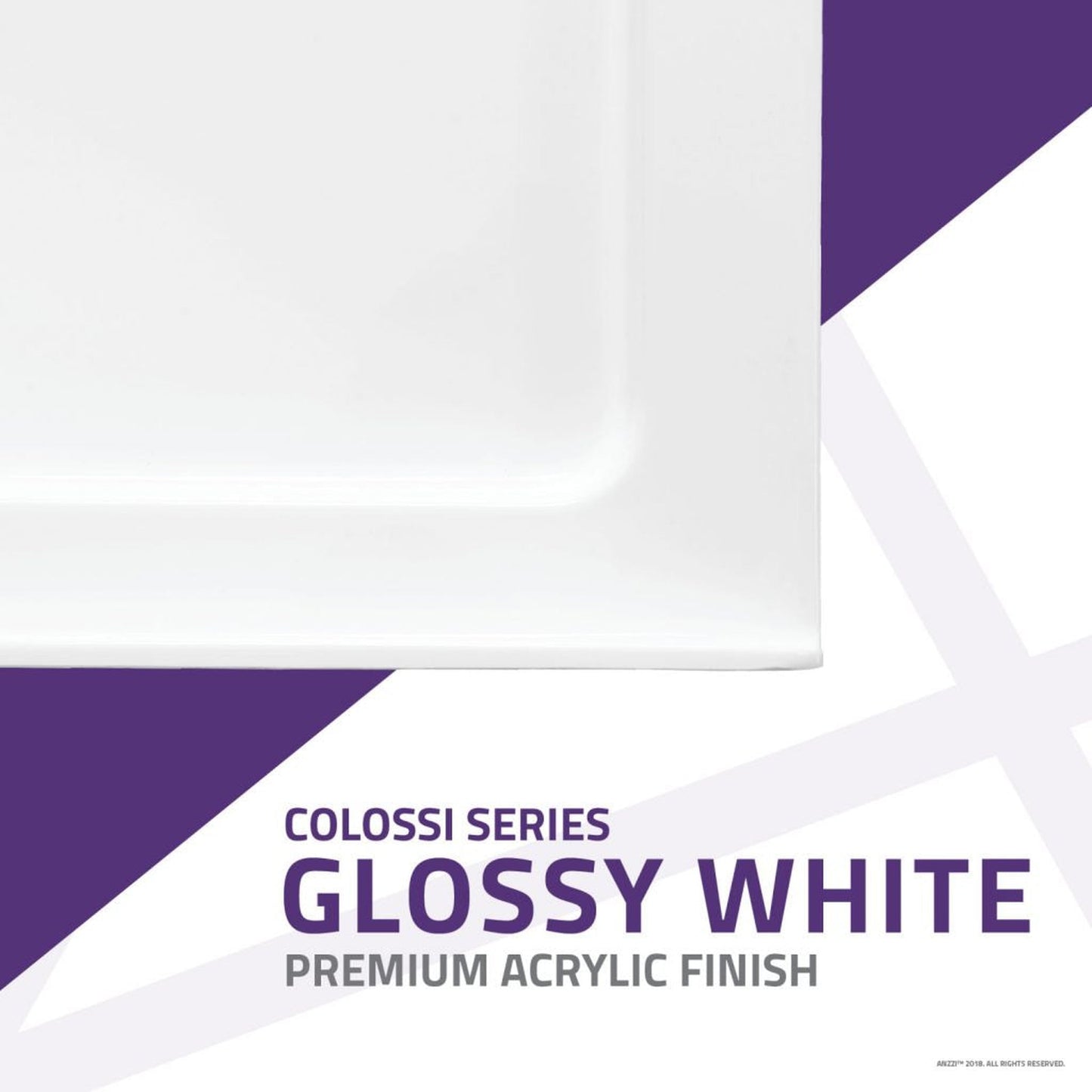 ANZZI Colossi Series 36" x 60" White Left Drain Single Threshold Shower Base With Built-in Tile Flange