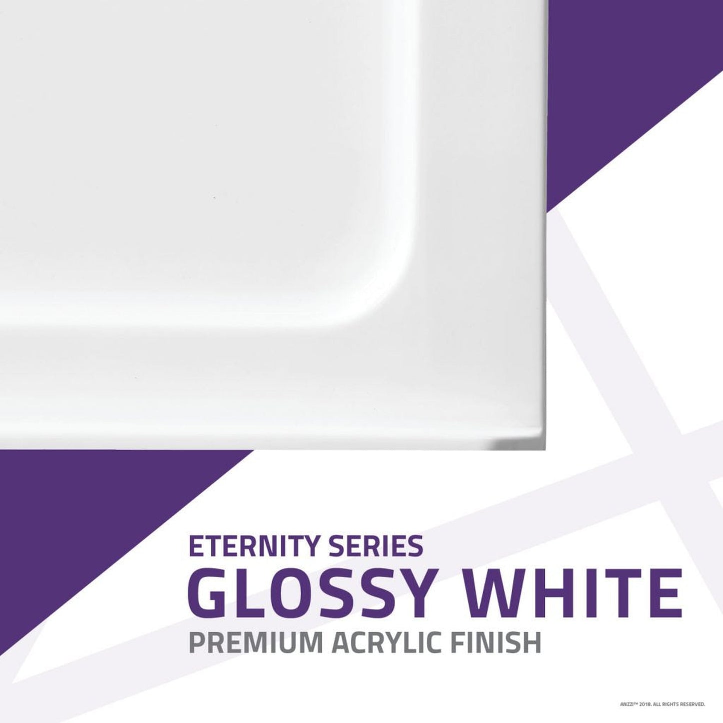 ANZZI Eternity Series 38" x 38" Center Drain Double Threshold White Shower Base With Built-in Tile Flange