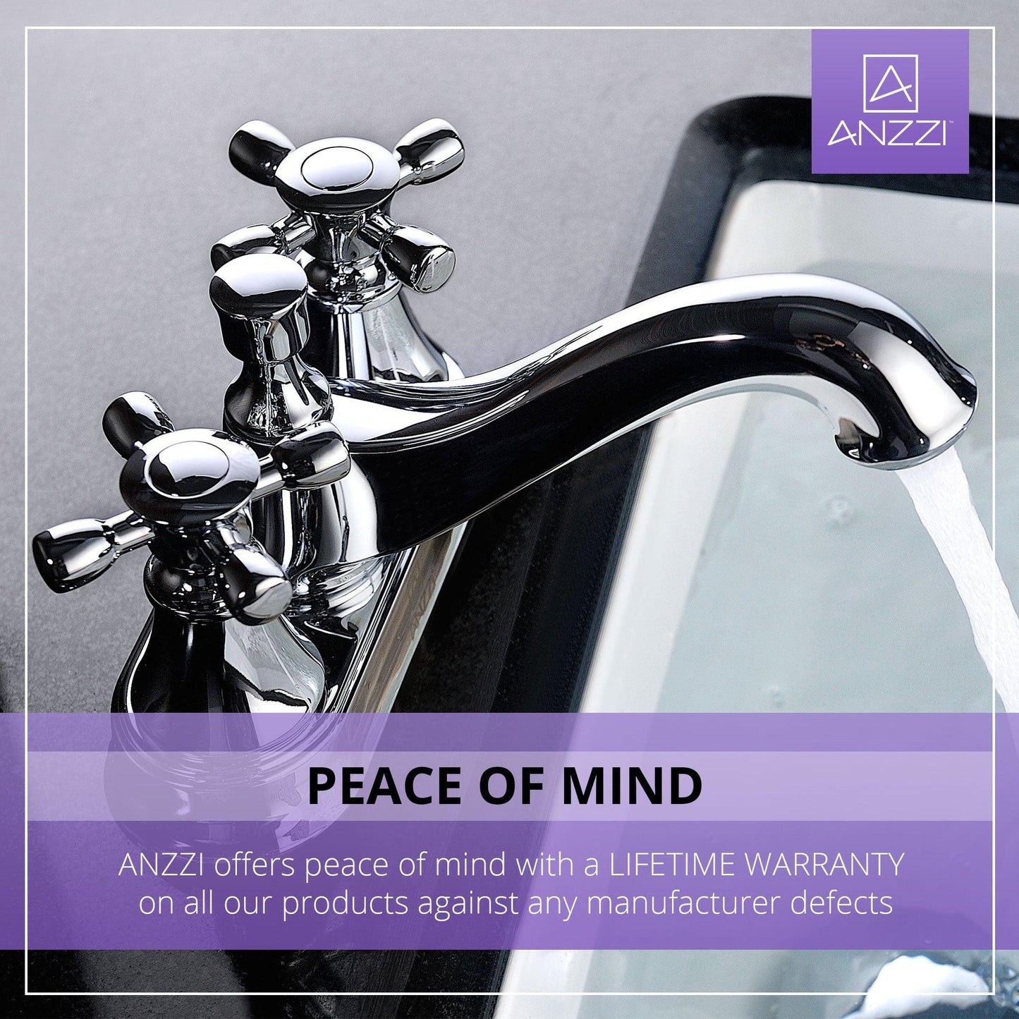ANZZI Major Series 3" Centerset Polished Chrome Mid-Arc Bathroom Sink Faucet