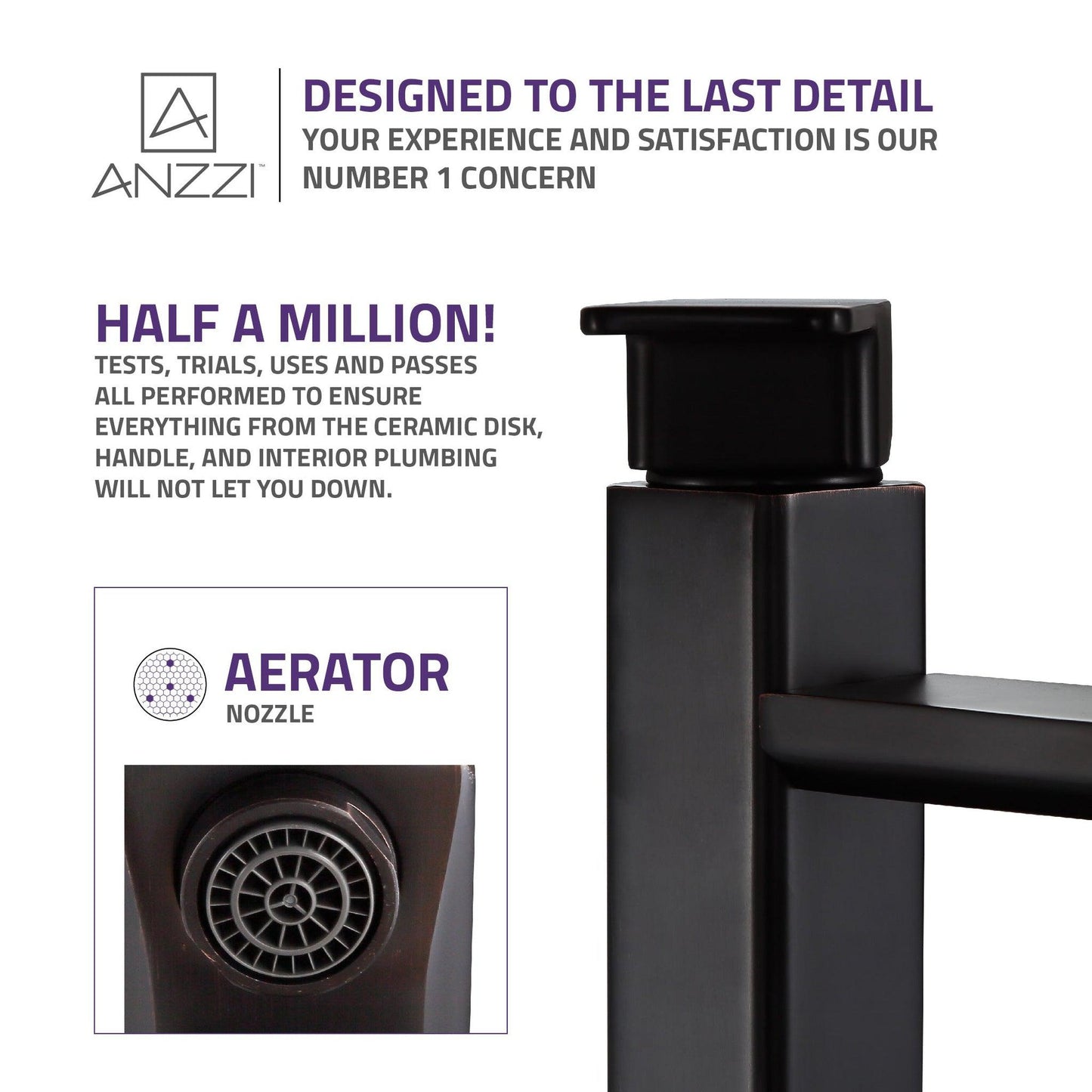 ANZZI Nettuno Series 9" Single Hole Oil Rubbed Bronze Bathroom Sink Faucet