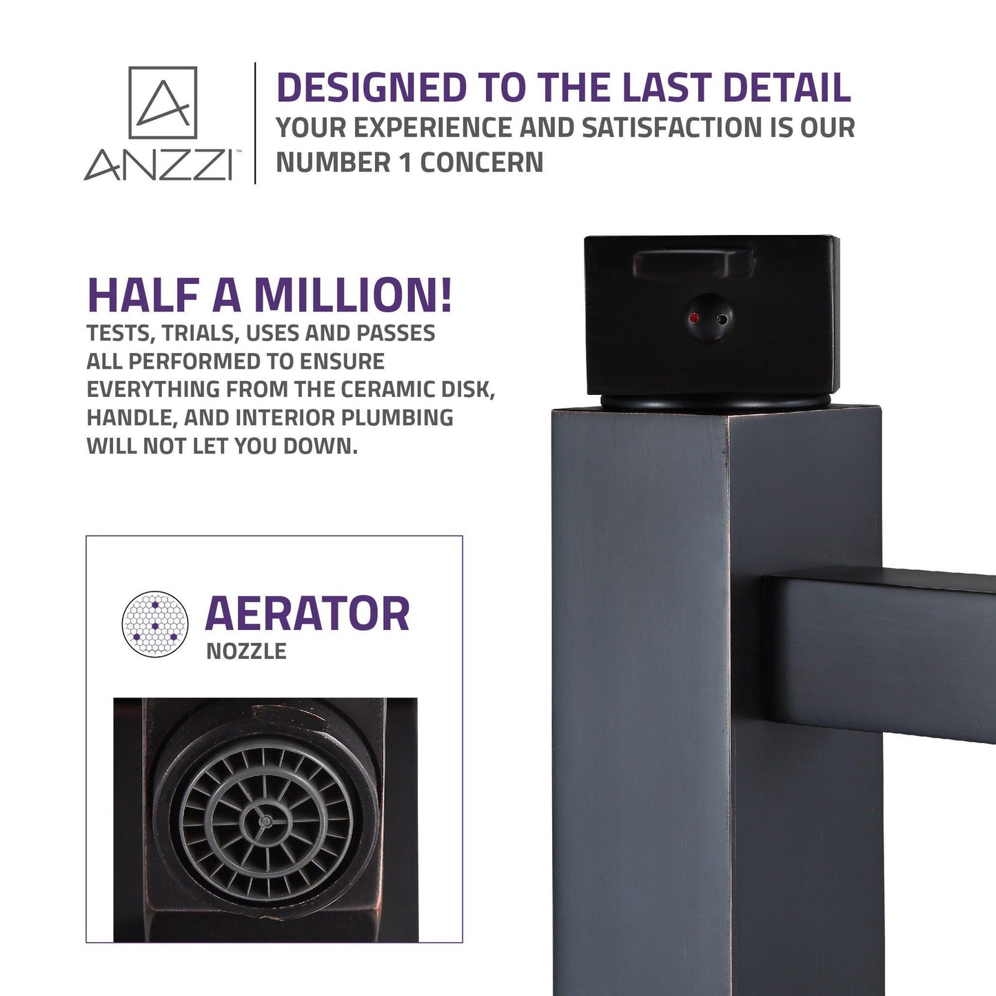 ANZZI Pygmy Series 5" Single Hole Oil Rubbed Bronze Bathroom Sink Faucet