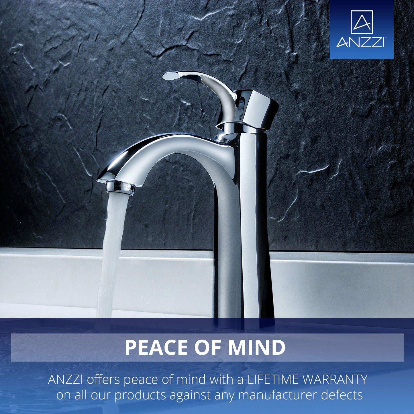 ANZZI Rhythm Series 5" Single Hole Polished Chrome Mid-Arc Bathroom Sink Faucet