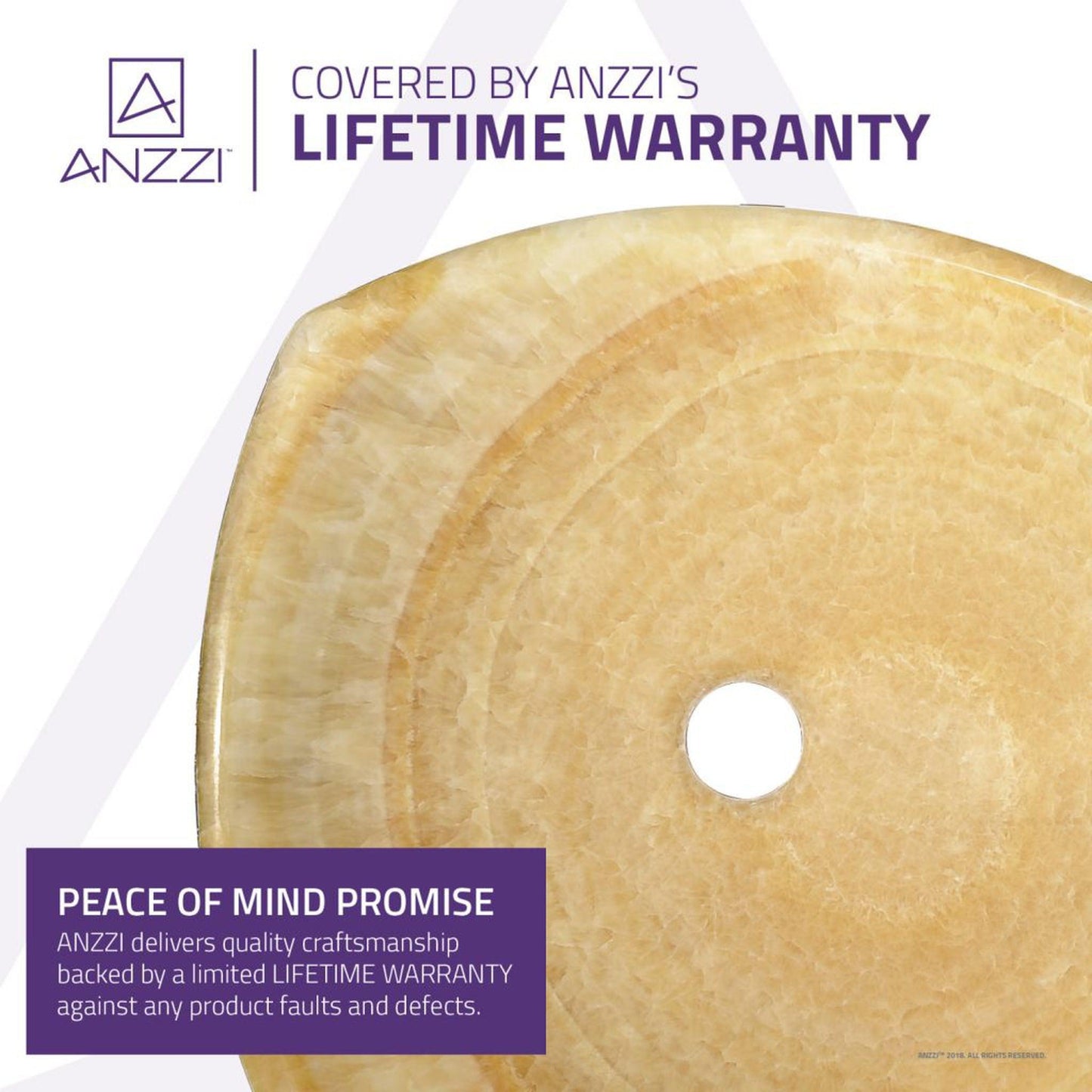 ANZZI Vespa Series 17" x 17" Square Shape Cream Jade Vessel Sink