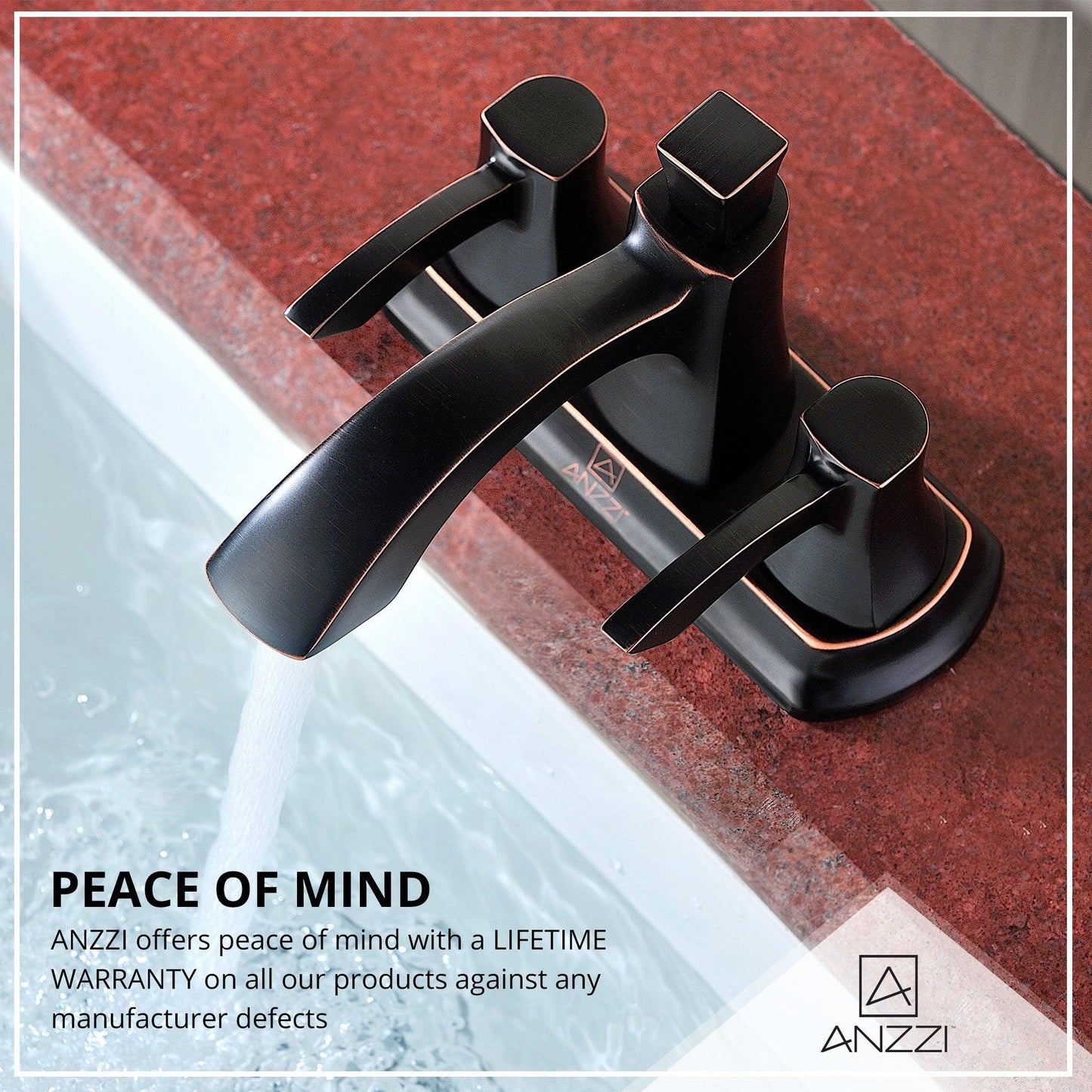 ANZZI Vista Series 3" Centerset Oil Rubbed Bronze Mid-Arc Bathroom Sink Faucet
