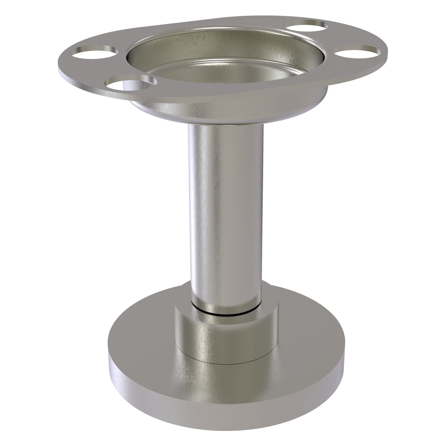 Allied Brass 955 4" Satin Nickel Solid Brass Vanity Top Tumbler and Toothbrush Holder