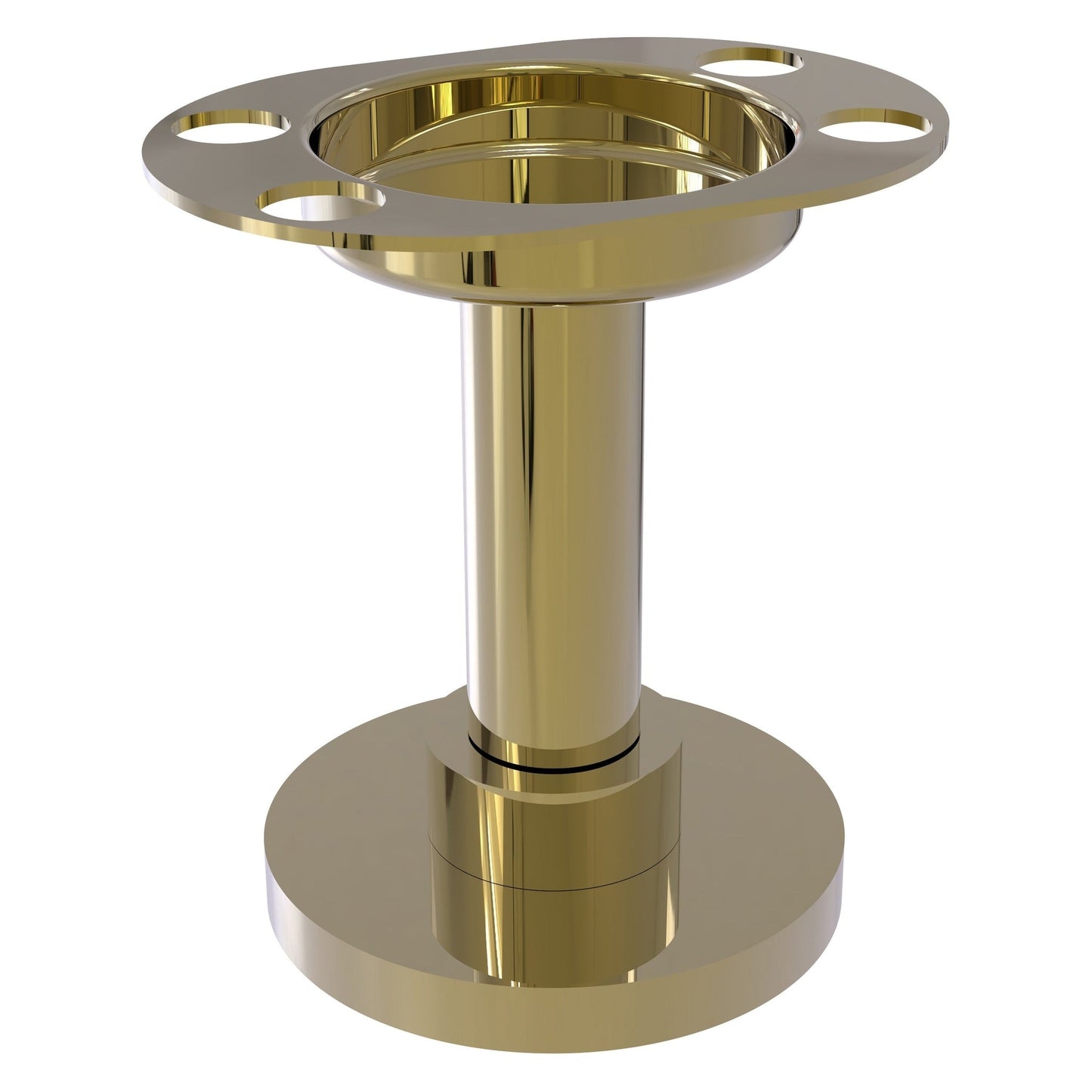 Allied Brass 955 4" Unlacquered Brass Solid Brass Vanity Top Tumbler and Toothbrush Holder