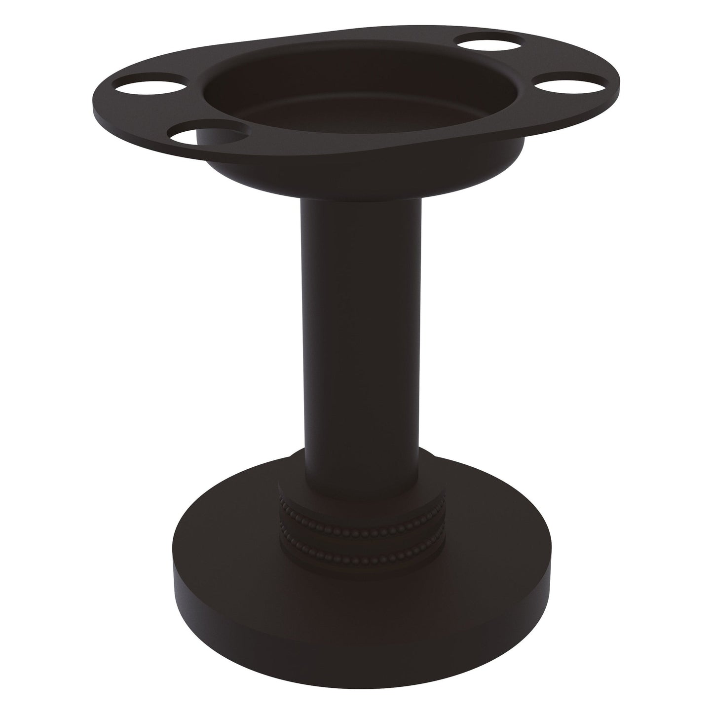 Allied Brass 955D 4" Oil Rubbed Bronze Solid Brass Vanity Top Tumbler and Toothbrush Holder With Dotted Accents