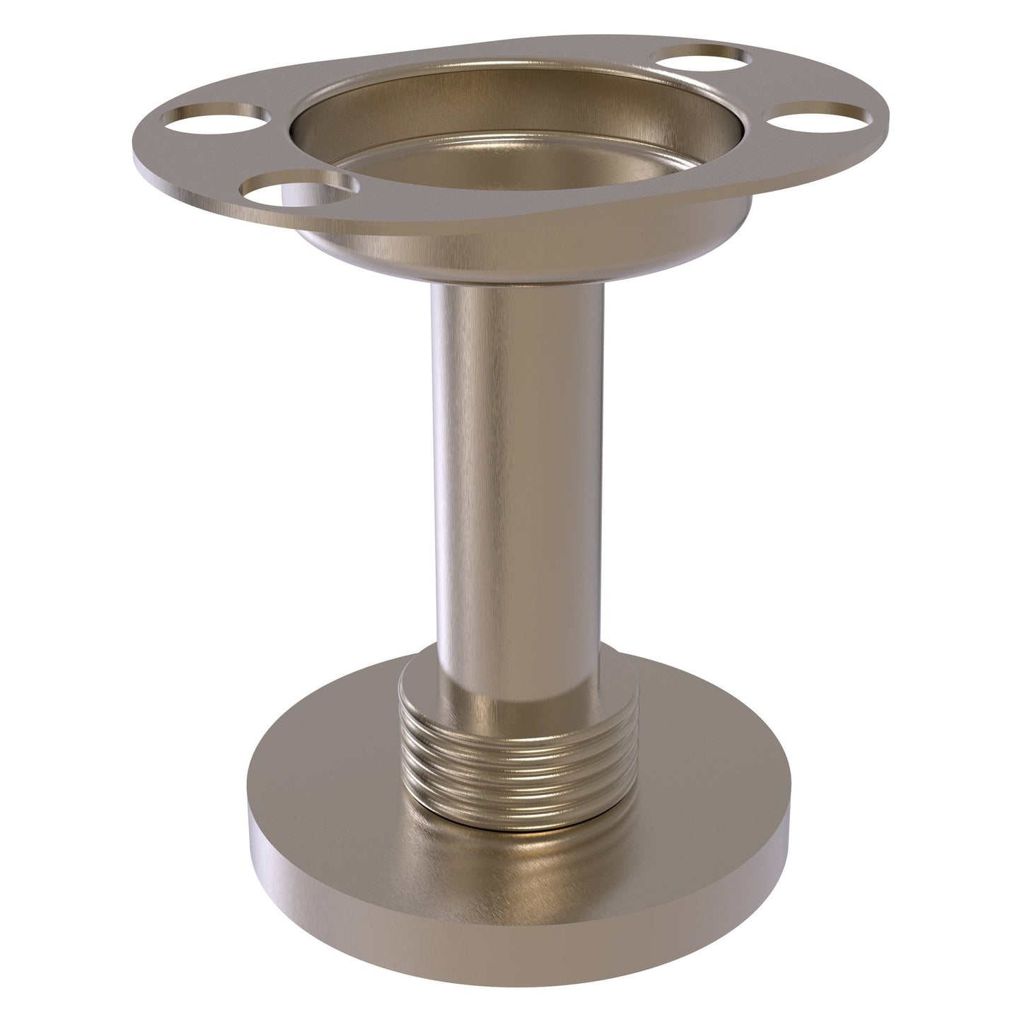 Allied Brass 955G 4" Antique Pewter Solid Brass Vanity Top Tumbler and Toothbrush Holder With Grooved Accents