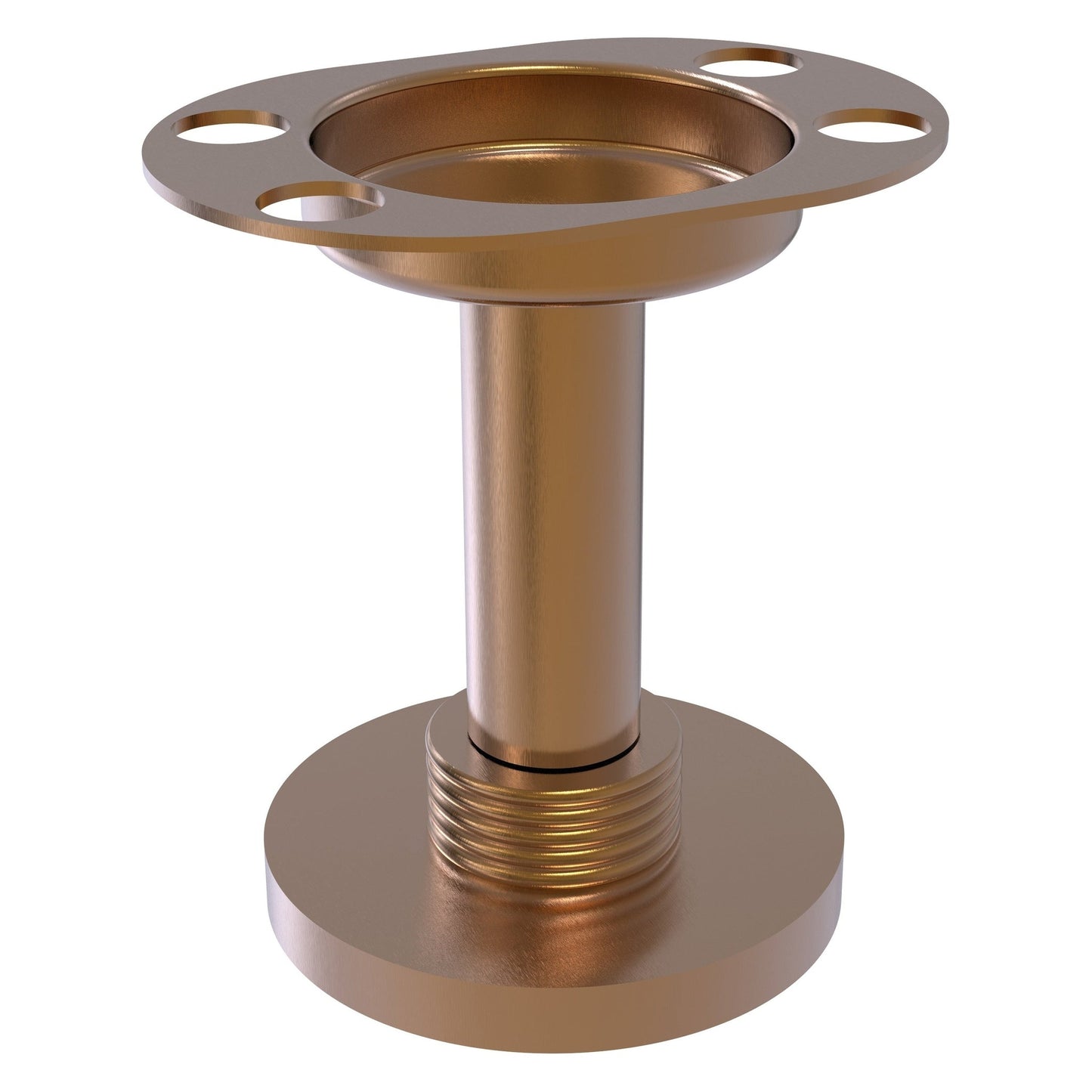 Allied Brass 955G 4" Brushed Bronze Solid Brass Vanity Top Tumbler and Toothbrush Holder With Grooved Accents