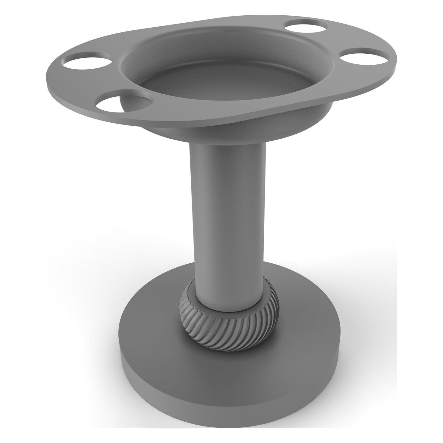 Allied Brass 955T 4" Matte Gray Solid Brass Vanity Top Tumbler and Toothbrush Holder With Twisted Accents
