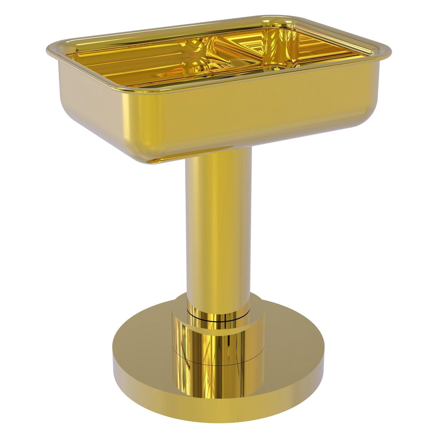 Allied Brass 956 5" x 4" Polished Brass Solid Brass Vanity Top Soap Dish