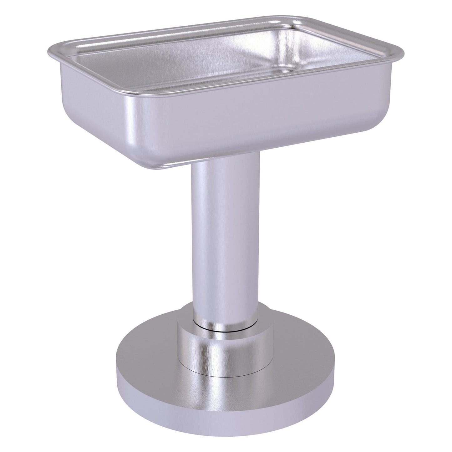 Allied Brass 956 5" x 4" Satin Chrome Solid Brass Vanity Top Soap Dish