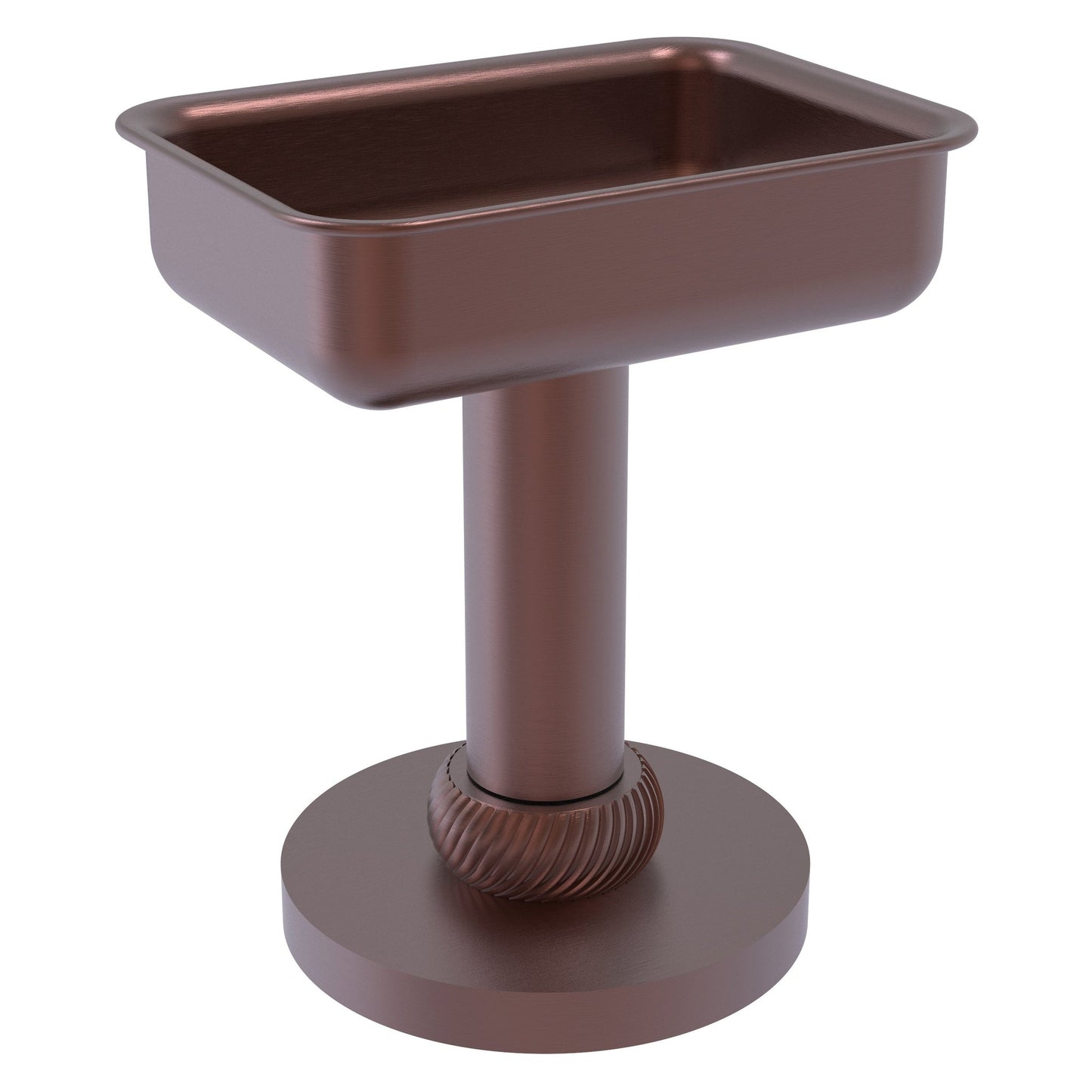 Allied Brass 956T 5" x 4" Antique Copper Solid Brass Vanity Top Soap Dish With Twisted Accents