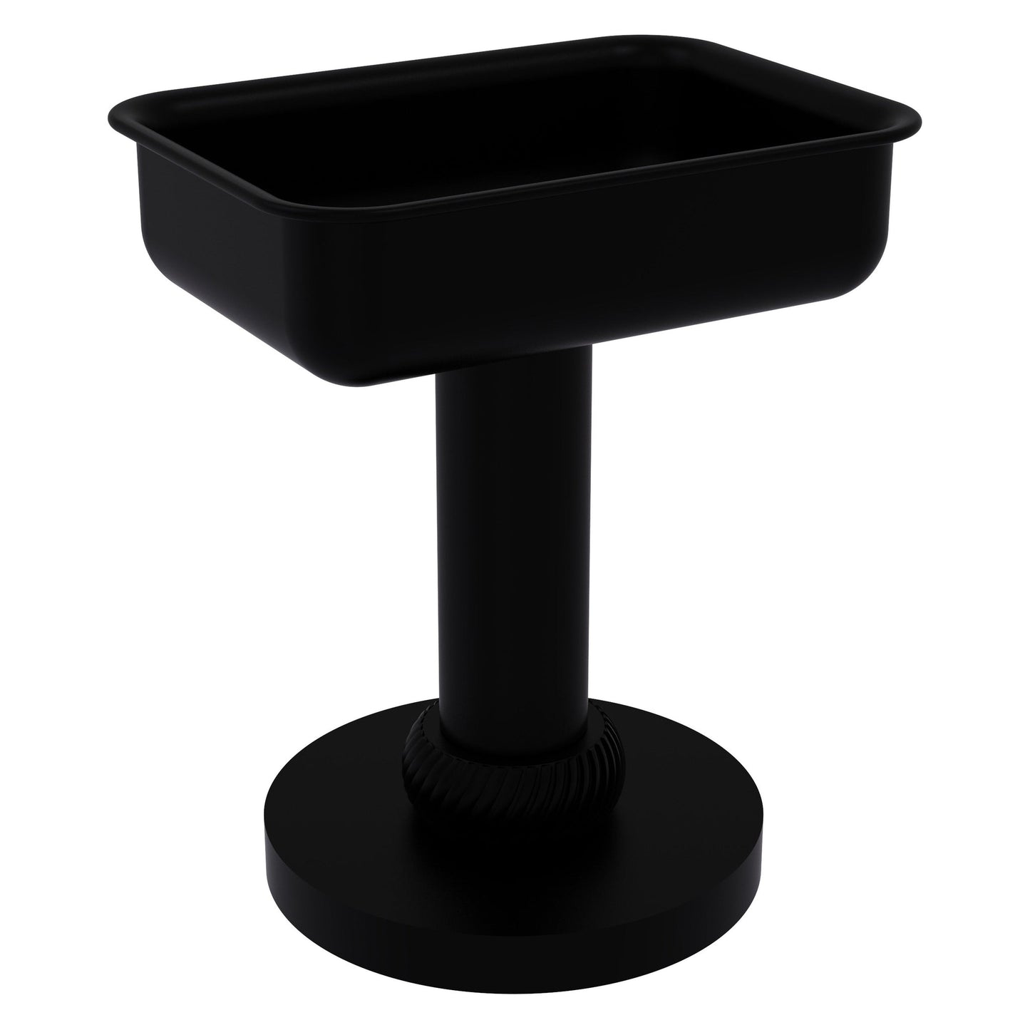 Allied Brass 956T 5" x 4" Matte Black Solid Brass Vanity Top Soap Dish With Twisted Accents
