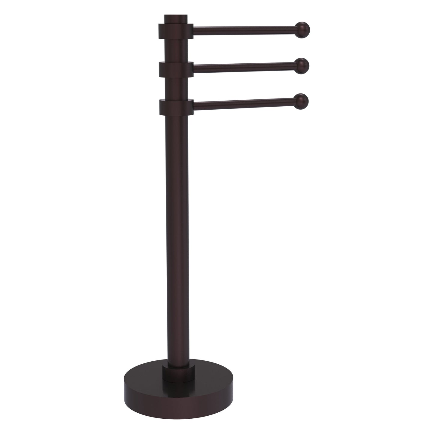 Allied Brass 973 9" x 8" Antique Bronze Solid Brass Vanity Top 3-Swing Arm Guest Towel Holder