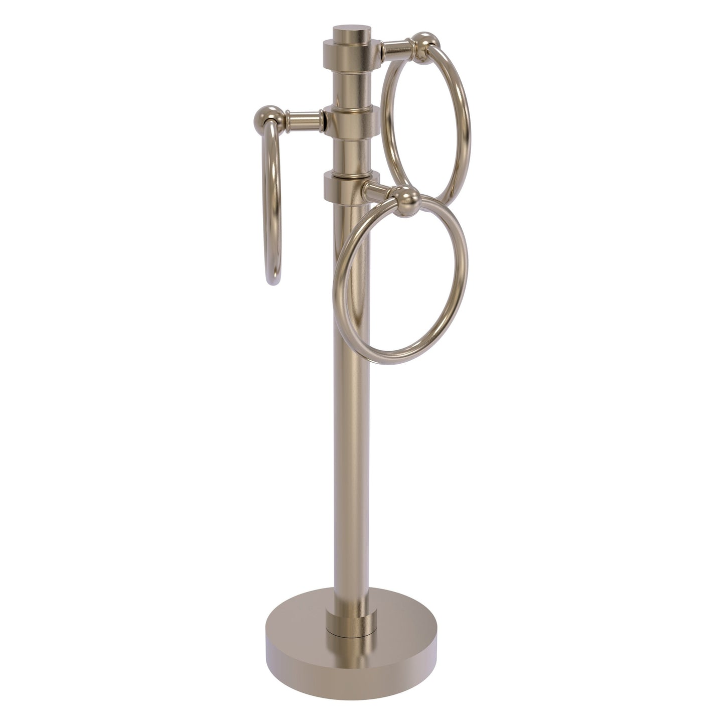 Allied Brass 983 5" x 8" Antique Pewter Solid Brass Vanity Top 3-Ring Guest Towel Holder