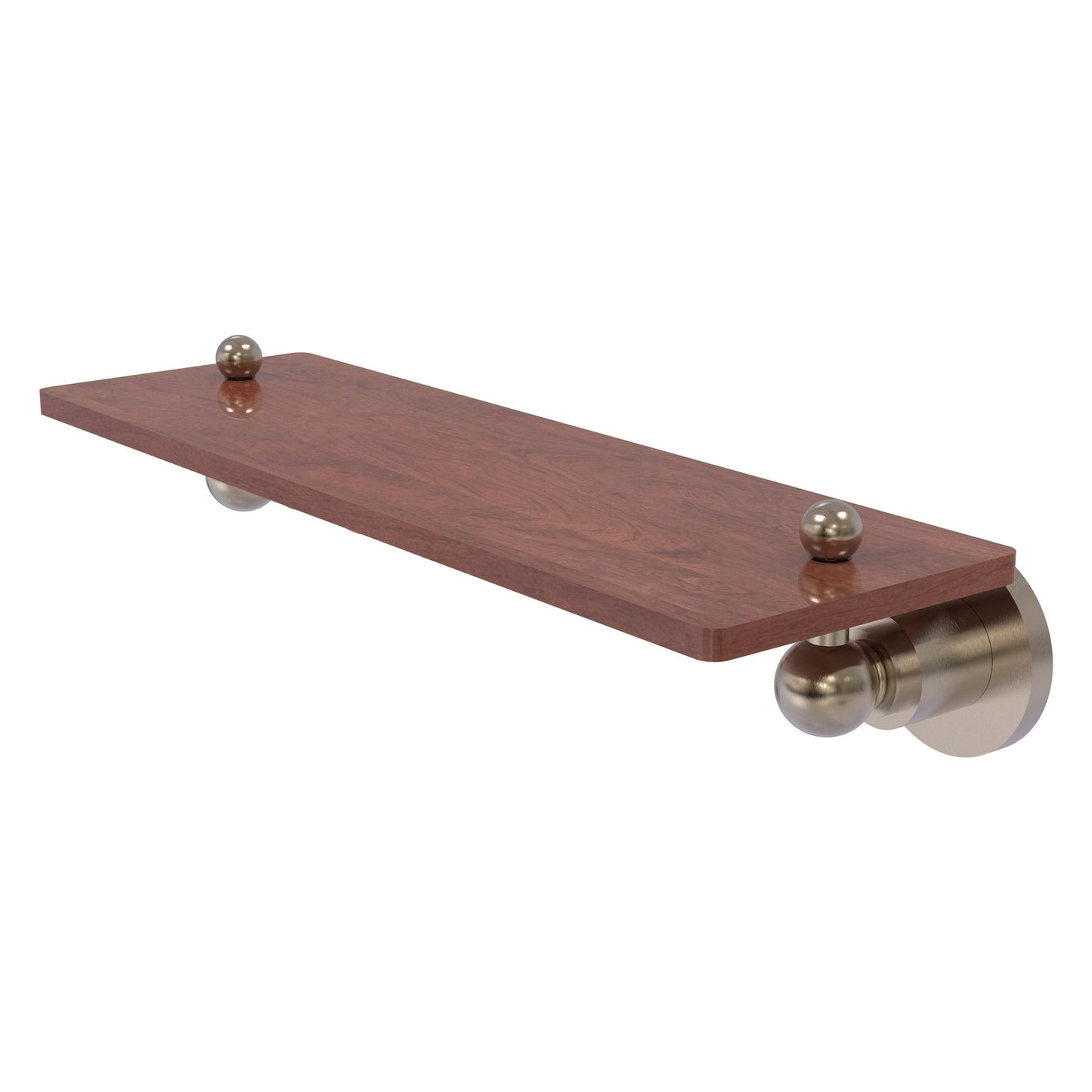 Allied Brass Astor Place 16" x 5" Antique Pewter Solid Brass Solid IPE Ironwood Shelf