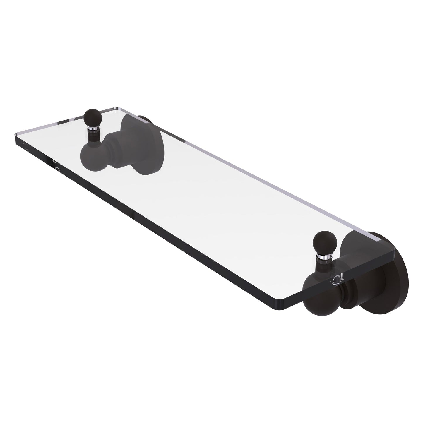 Allied Brass Astor Place 16" x 5" Oil Rubbed Bronze Solid Brass Glass Vanity Shelf With Beveled Edges
