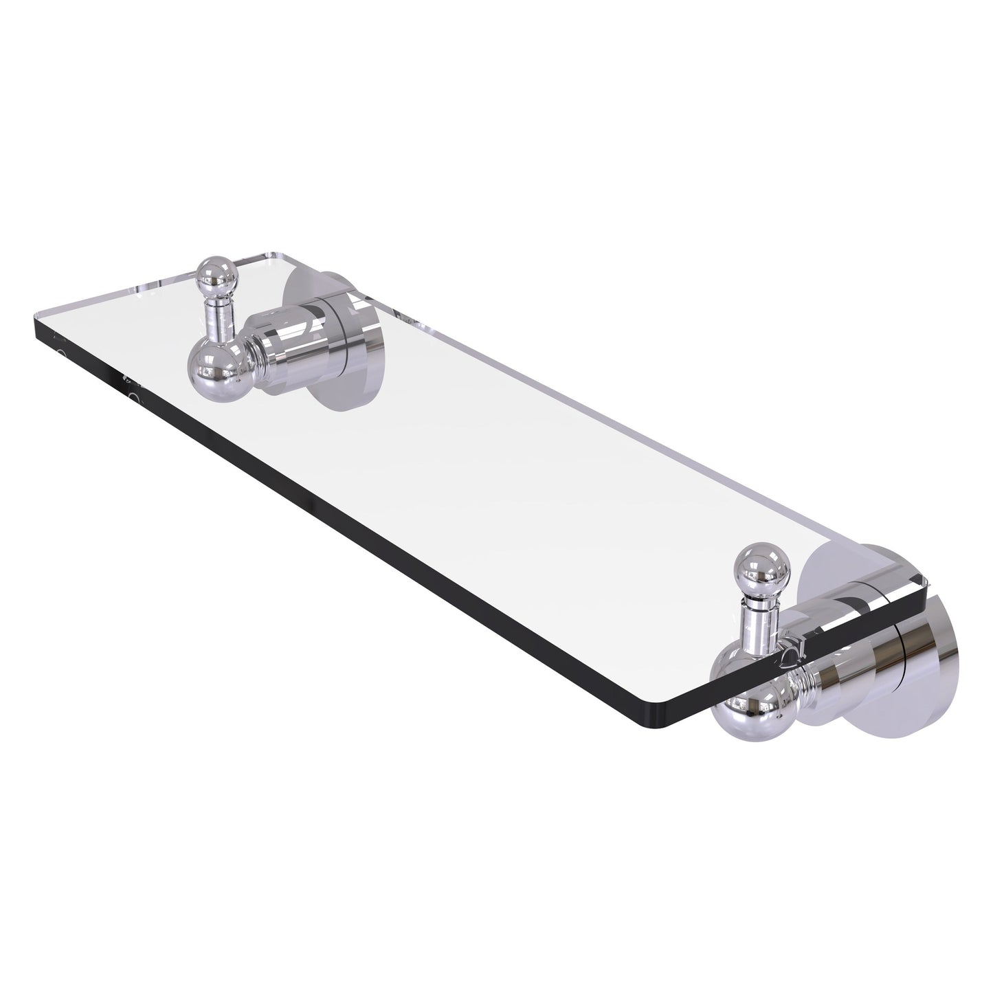 Allied Brass Astor Place 16" x 5" Polished Chrome Solid Brass Glass Vanity Shelf With Beveled Edges