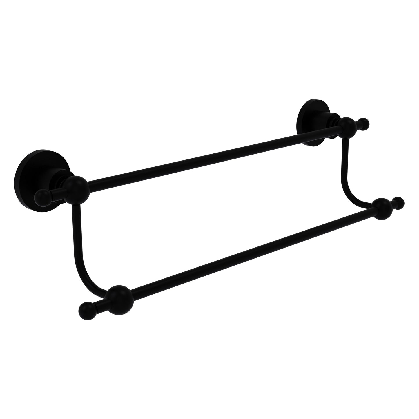 Allied Brass Astor Place 18" x 20.5" Matte Black Solid Brass Double Towel Bar