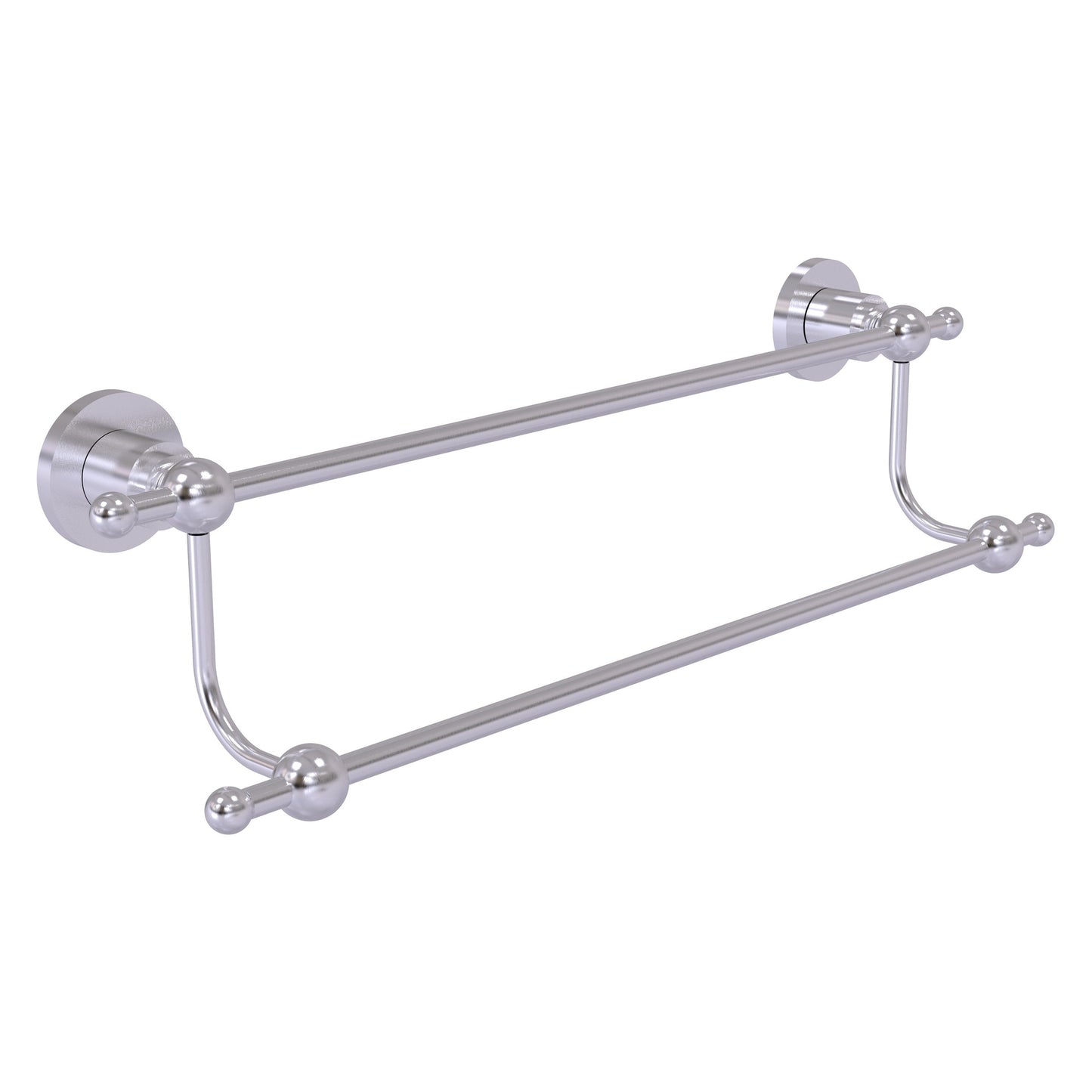 Allied Brass Astor Place 18" x 20.5" Satin Chrome Solid Brass Double Towel Bar