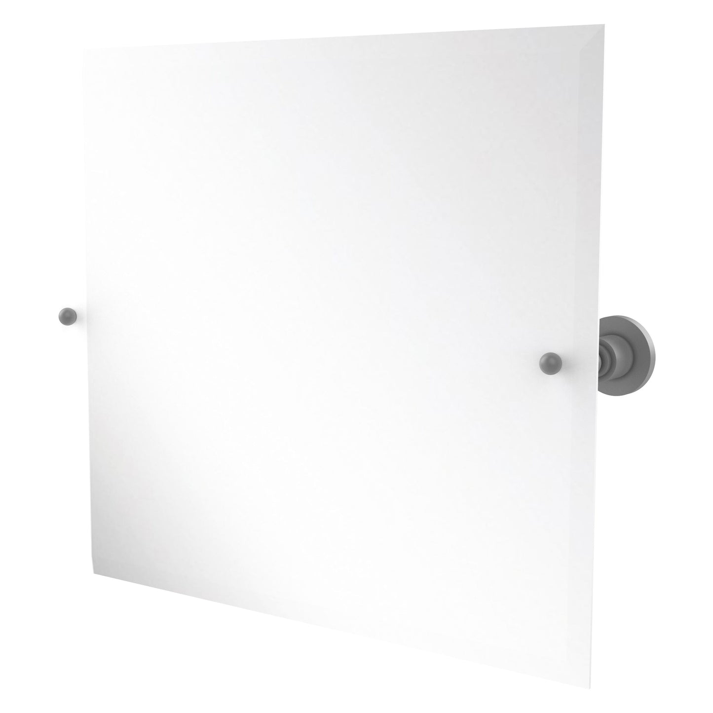 Allied Brass Astor Place 21" x 26" Matte Gray Solid Brass Frameless Landscape Rectangular Tilt Mirror With Beveled Edge