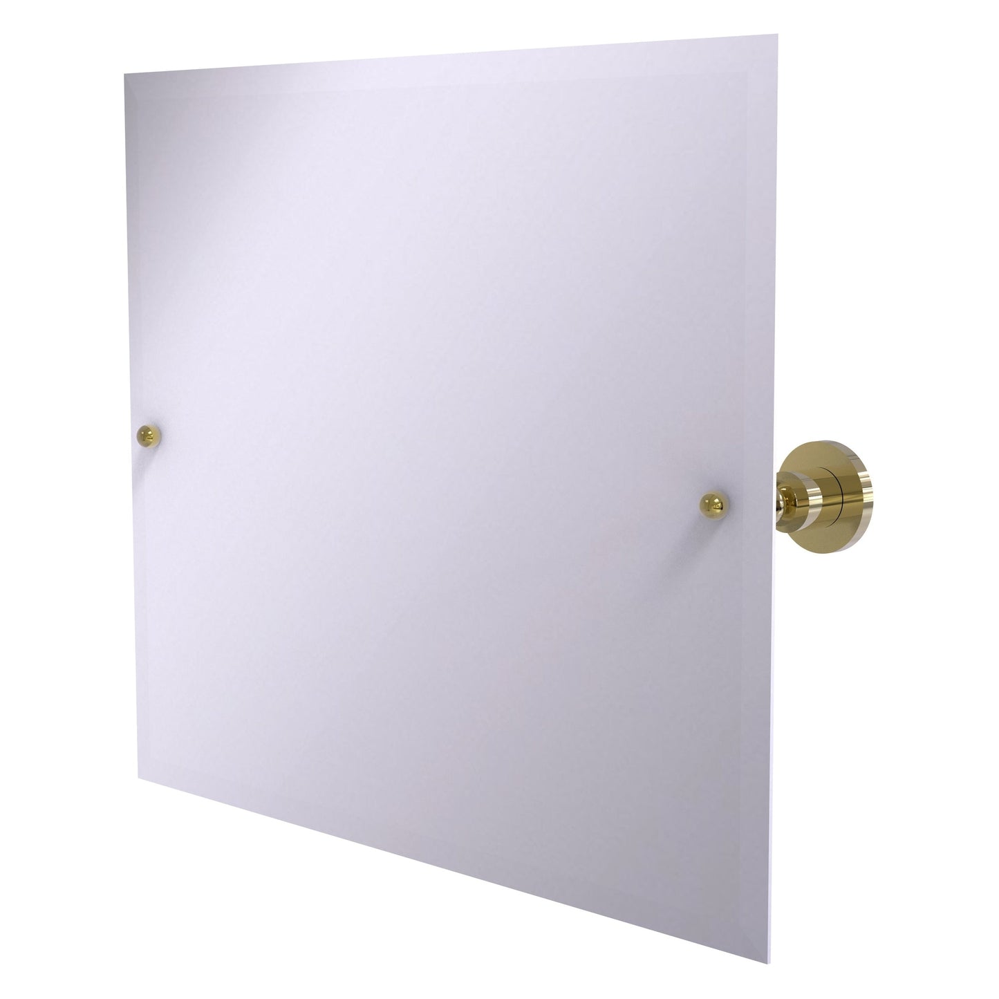 Allied Brass Astor Place 21" x 26" Unlacquered Brass Solid Brass Frameless Landscape Rectangular Tilt Mirror With Beveled Edge