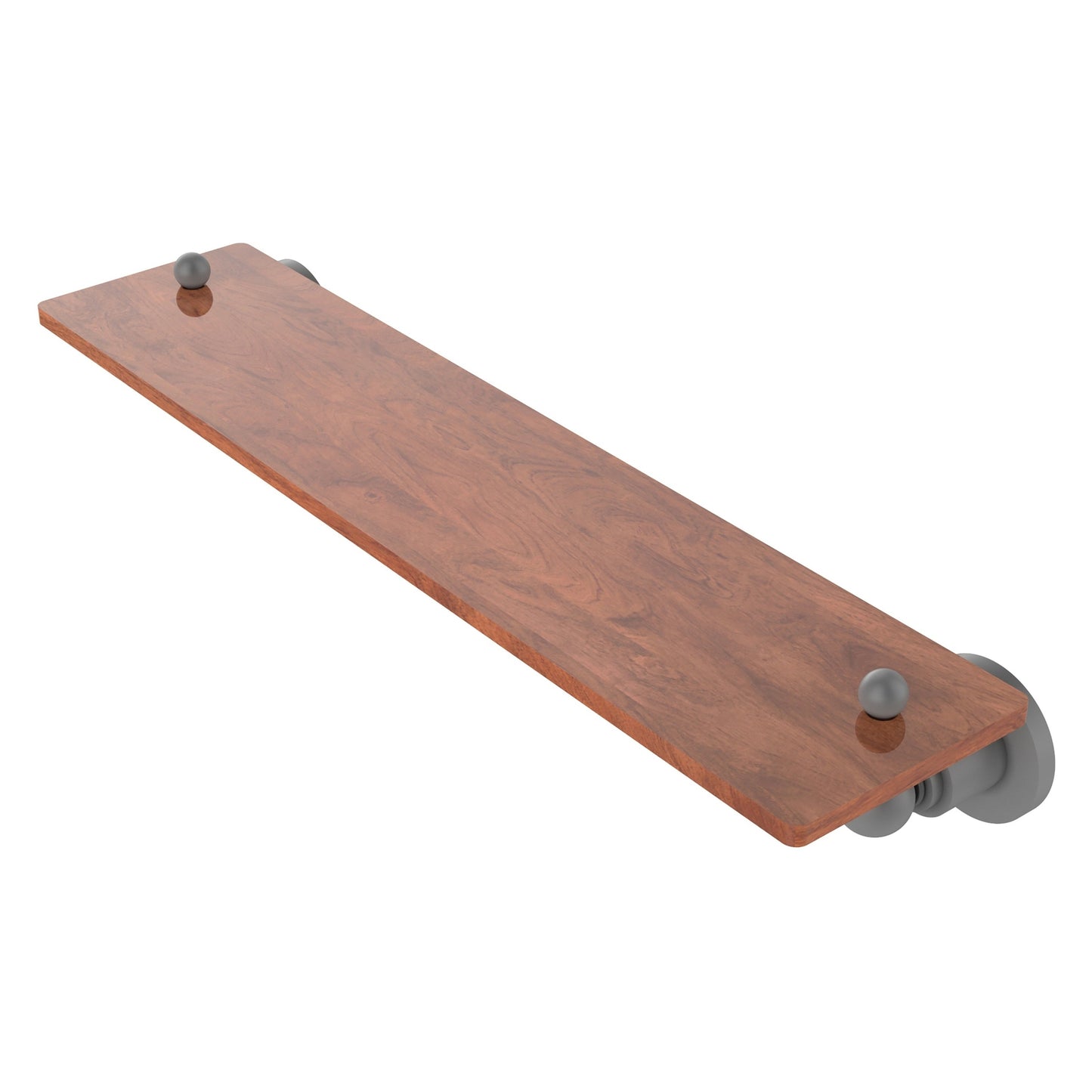 Allied Brass Astor Place 22" x 5" Matte Gray Solid Brass Solid IPE Ironwood Shelf