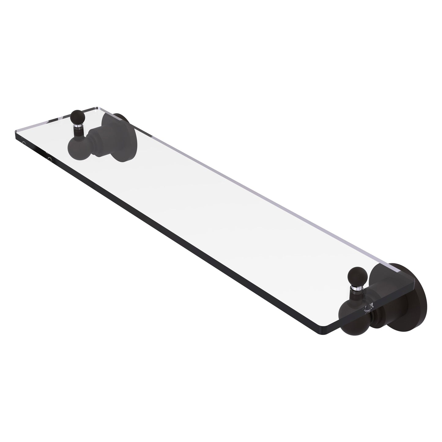 Allied Brass Astor Place 22" x 5" Oil Rubbed Bronze Solid Brass Glass Vanity Shelf With Beveled Edges
