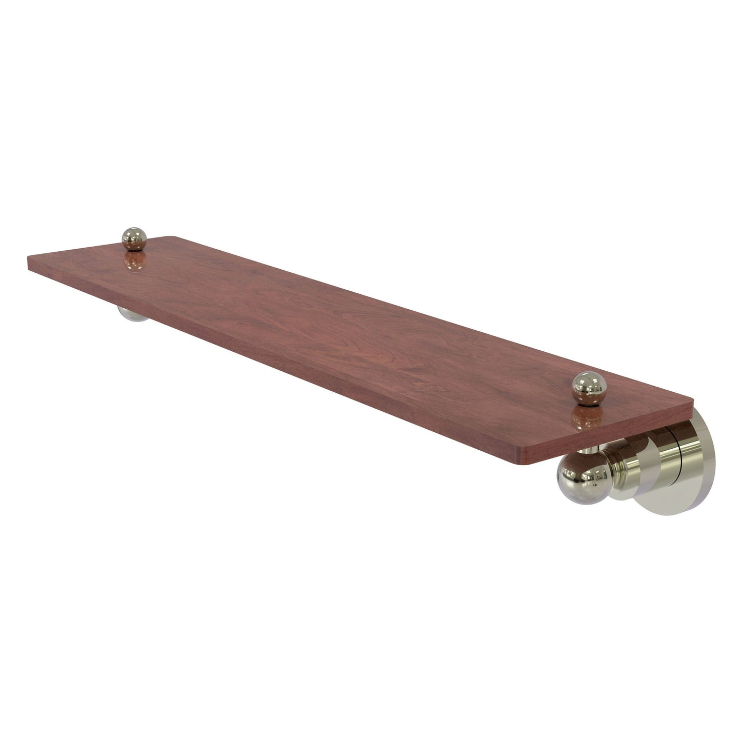 Allied Brass Astor Place 22" x 5" Polished Nickel Solid Brass Solid IPE Ironwood Shelf