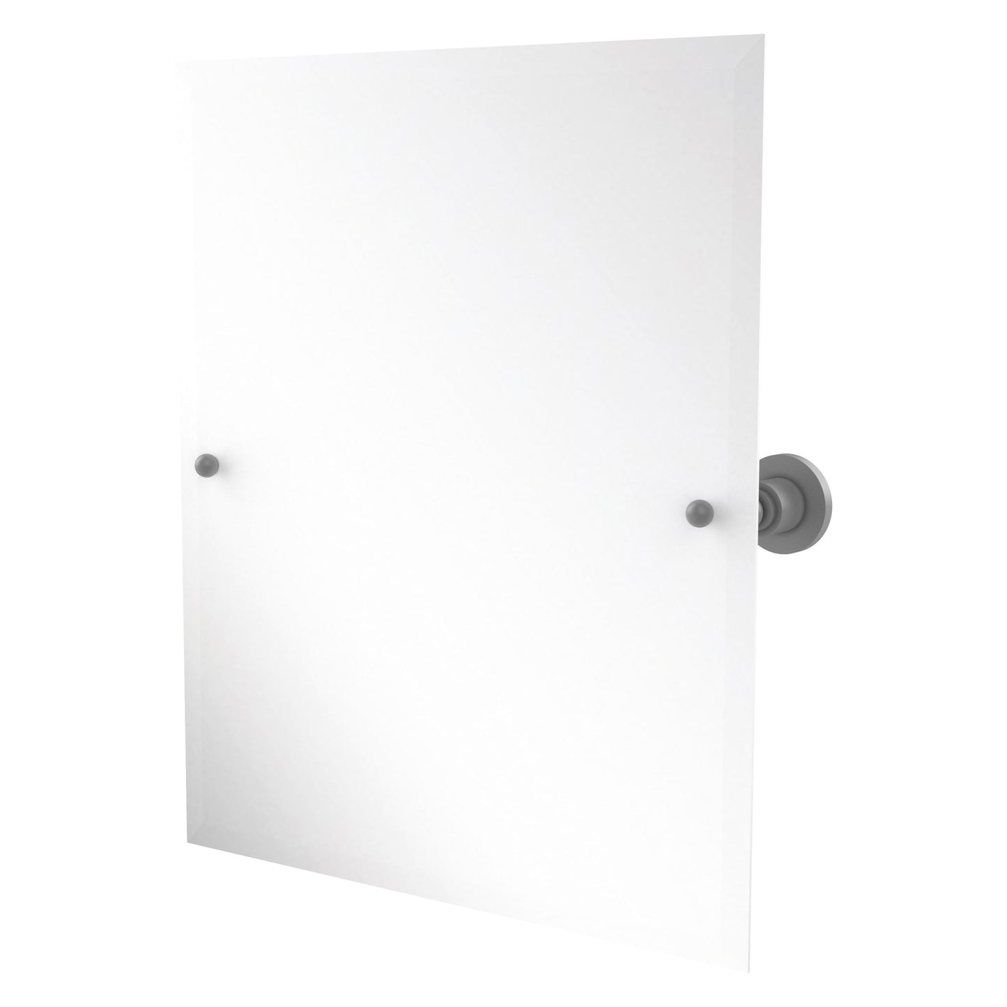 Allied Brass Astor Place 26" x 21" Matte Gray Solid Brass Frameless Rectangular Tilt Mirror With Beveled Edge