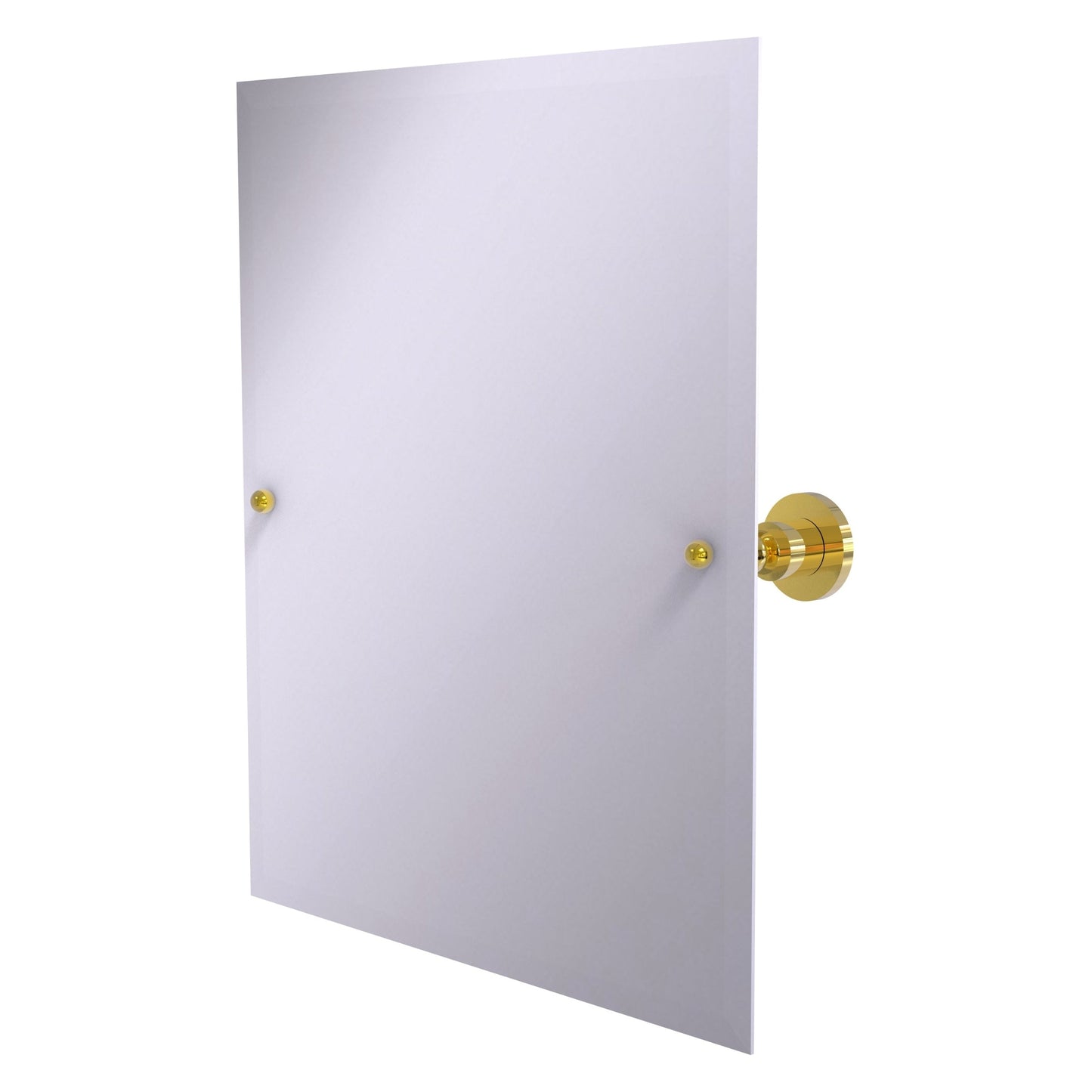 Allied Brass Astor Place 26" x 21" Polished Brass Solid Brass Frameless Rectangular Tilt Mirror With Beveled Edge