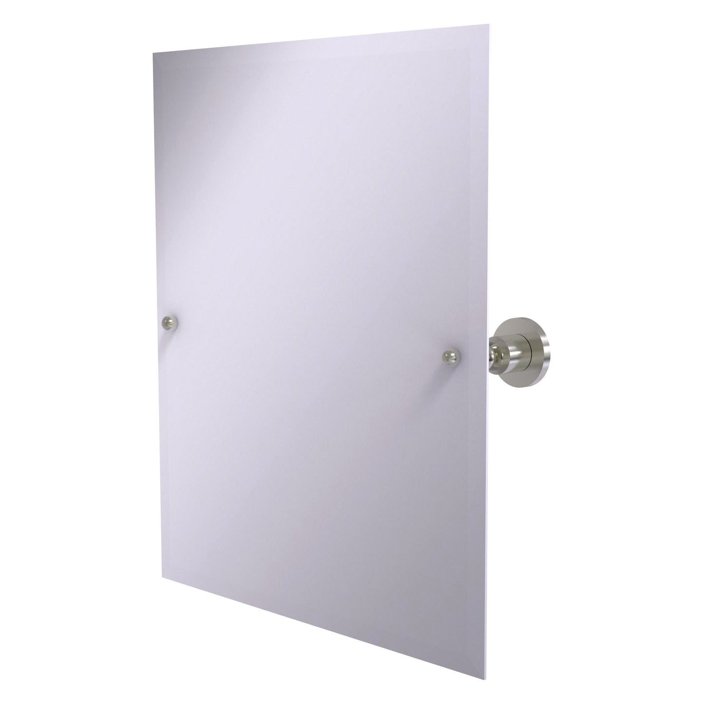 Allied Brass Astor Place 26" x 21" Satin Nickel Solid Brass Frameless Rectangular Tilt Mirror With Beveled Edge