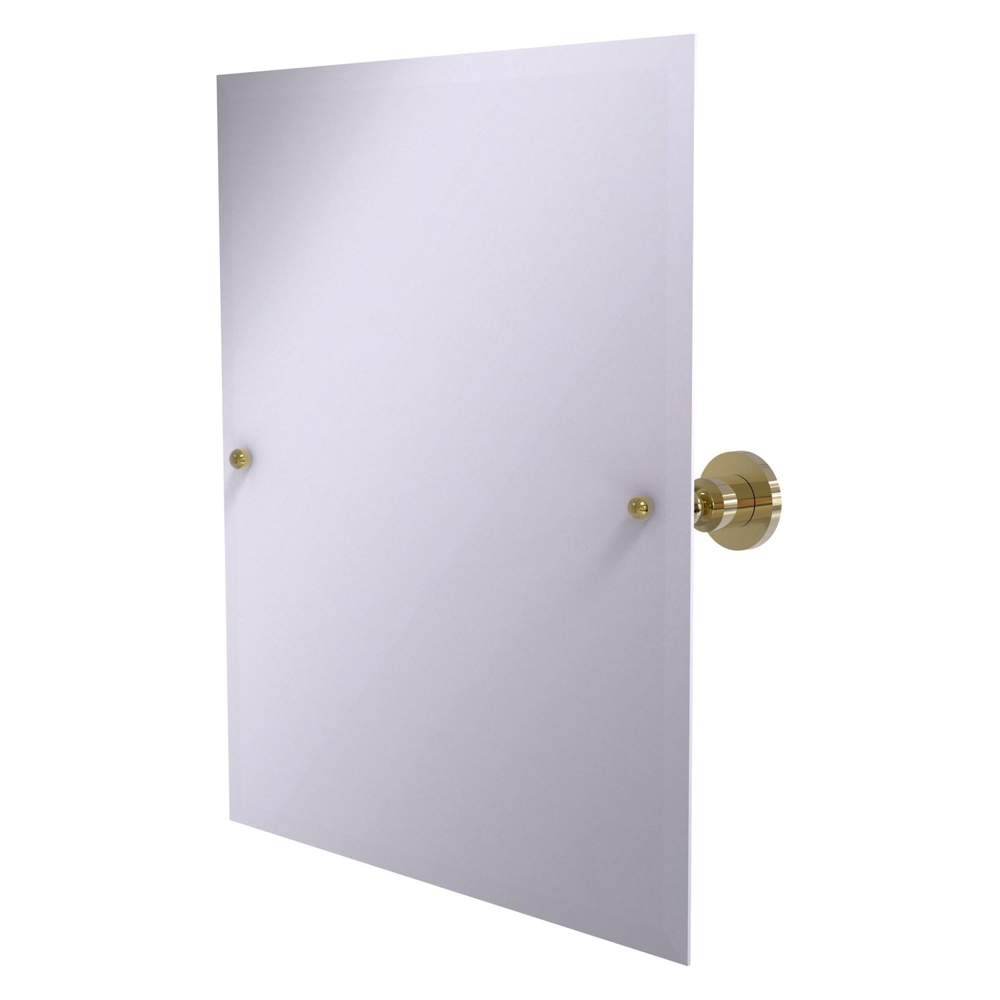 Allied Brass Astor Place 26" x 21" Unlacquered Brass Solid Brass Frameless Rectangular Tilt Mirror With Beveled Edge