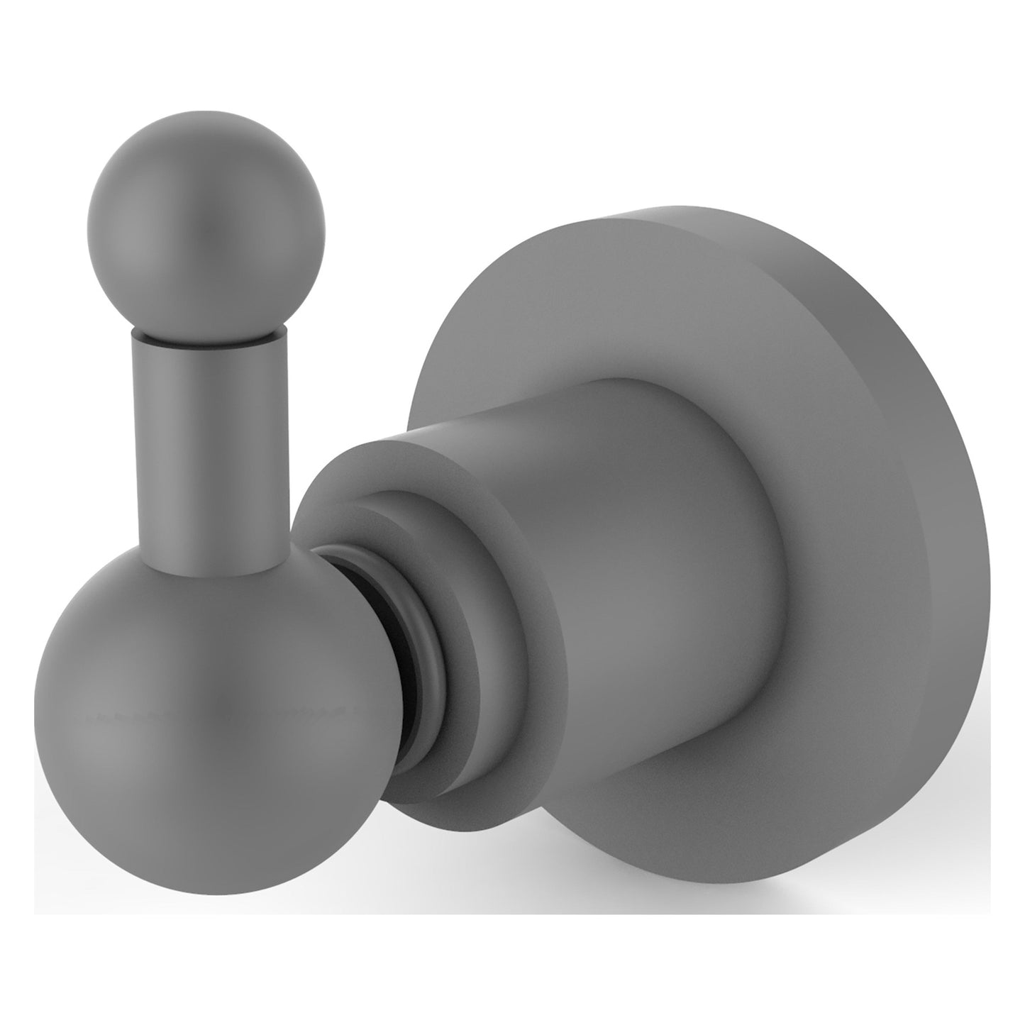Allied Brass Astor Place 2.8" x 3.2" Matte Gray Solid Brass Robe Hook