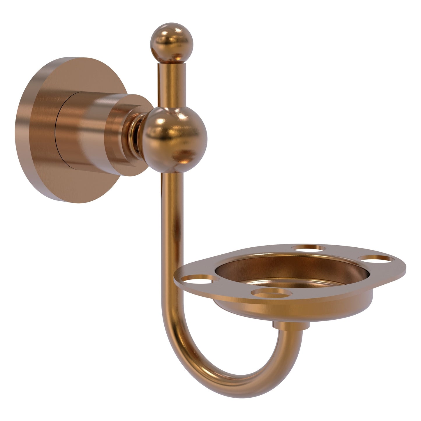 Allied Brass Astor Place 4.3" x 3.5" Brushed Bronze Solid Brass Wall-Mounted Tumbler Toothbrush Holder
