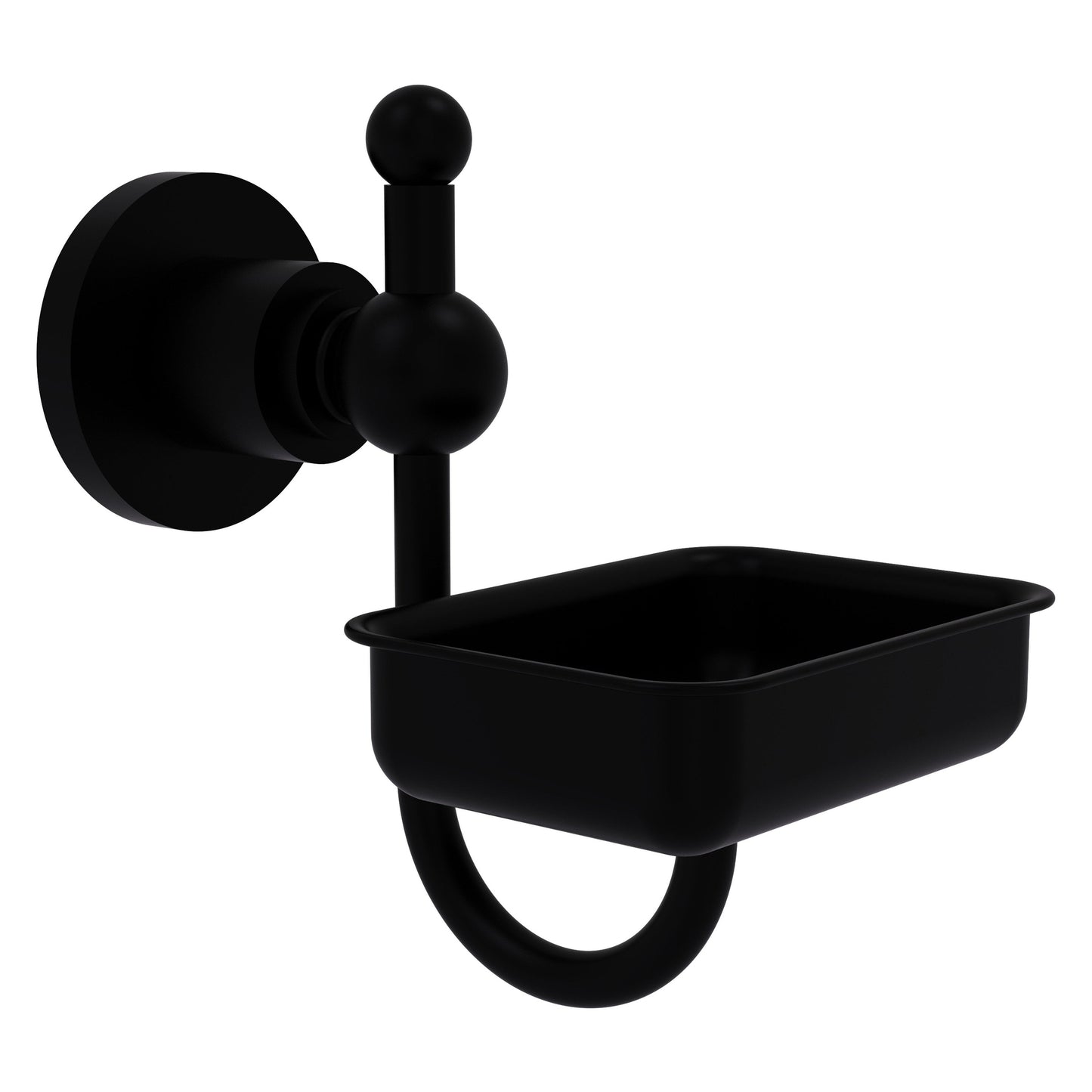 Allied Brass Astor Place 4.5" x 3.5" Matte Black Solid Brass Wall-Mounted Soap Dish