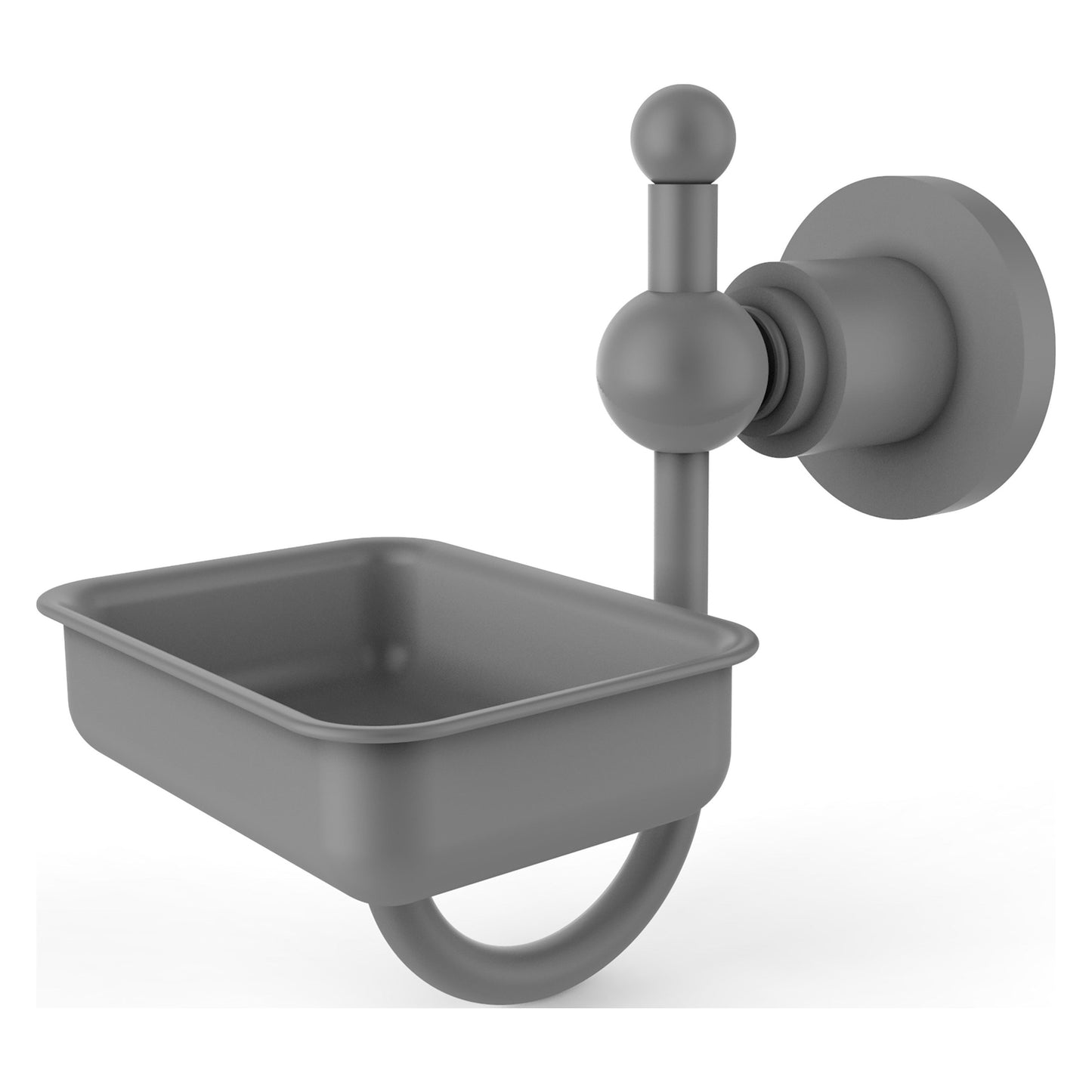 Allied Brass Astor Place 4.5" x 3.5" Matte Gray Solid Brass Wall-Mounted Soap Dish