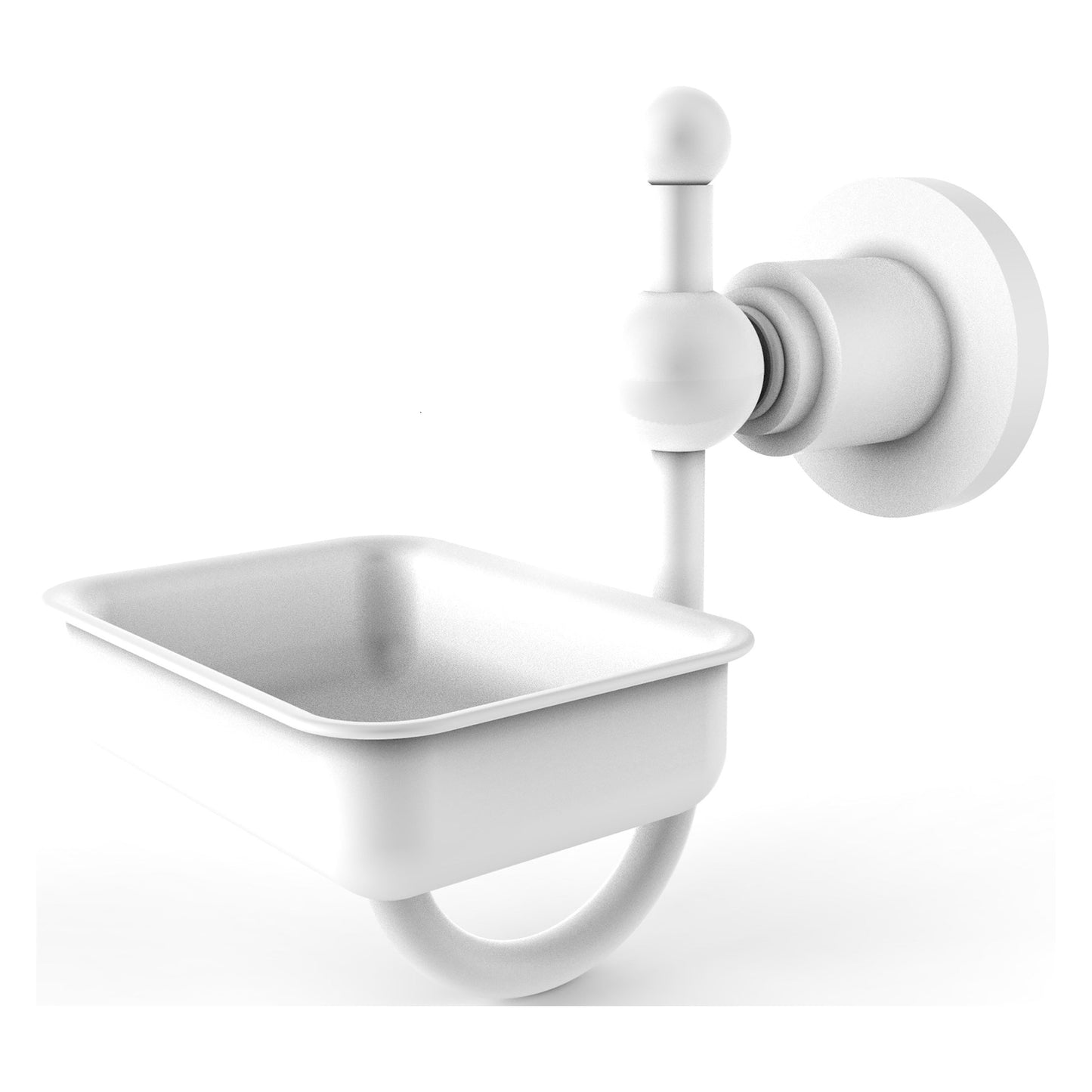 Allied Brass Astor Place 4.5" x 3.5" Matte White Solid Brass Wall-Mounted Soap Dish