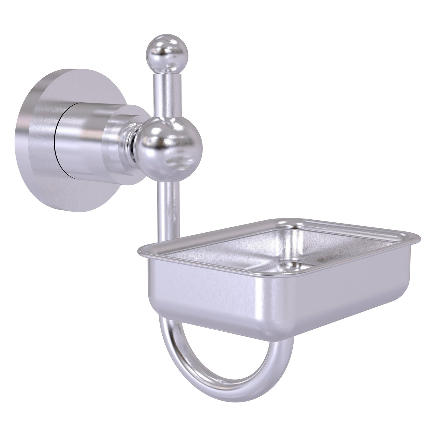 Allied Brass Astor Place 4.5" x 3.5" Satin Chrome Solid Brass Wall-Mounted Soap Dish