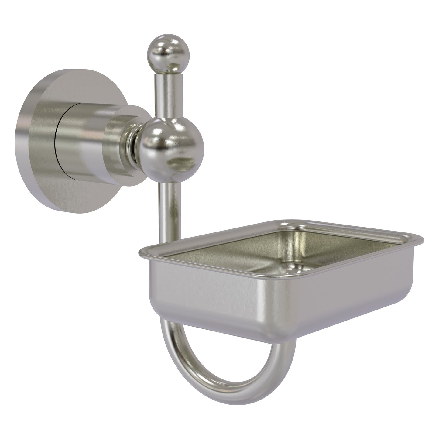 Allied Brass Astor Place 4.5" x 3.5" Satin Nickel Solid Brass Wall-Mounted Soap Dish