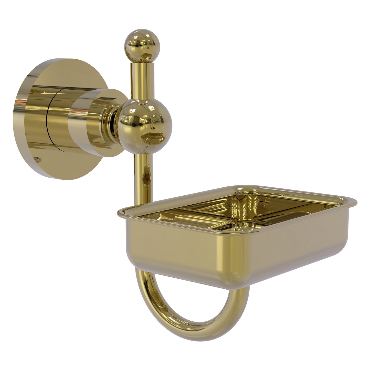 Allied Brass Astor Place 4.5" x 3.5" Unlacquered Brass Solid Brass Wall-Mounted Soap Dish