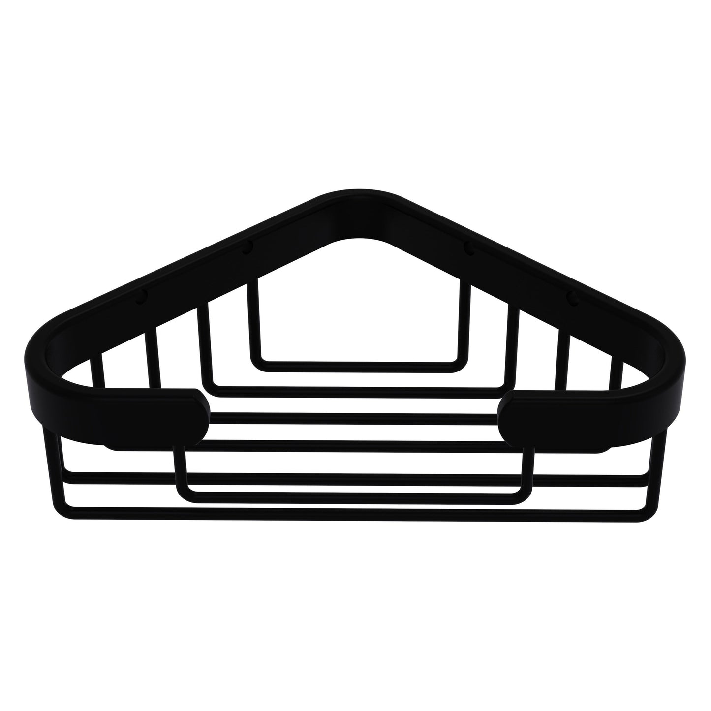 Allied Brass BSK-10ST 4.4" x 4.4" Matte Black Solid Brass Corner Soap Basket