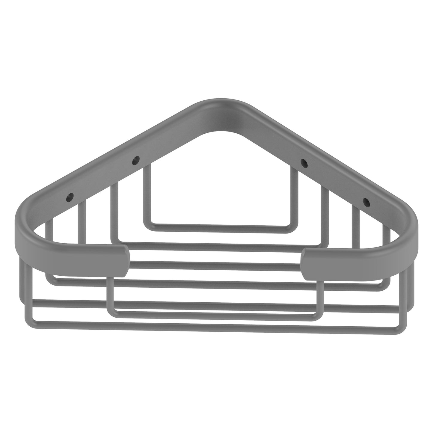 Allied Brass BSK-10ST 4.4" x 4.4" Matte Gray Solid Brass Corner Soap Basket