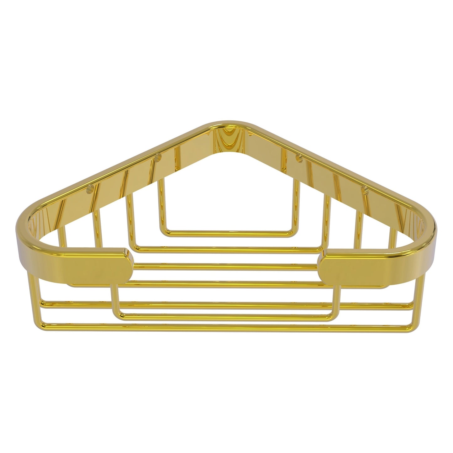 Allied Brass BSK-10ST 4.4" x 4.4" Polished Brass Solid Brass Corner Soap Basket