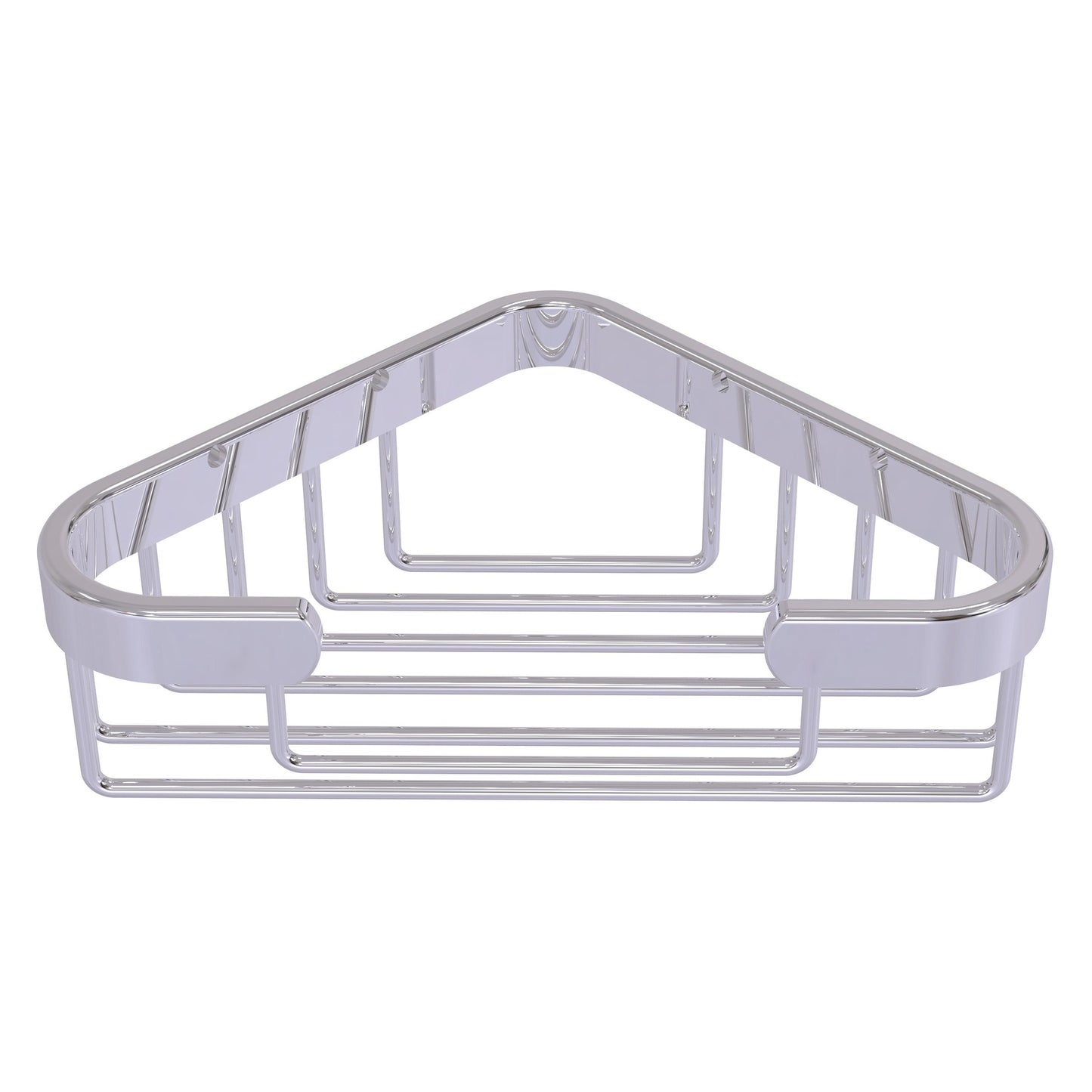 Allied Brass BSK-10ST 4.4" x 4.4" Polished Chrome Solid Brass Corner Soap Basket