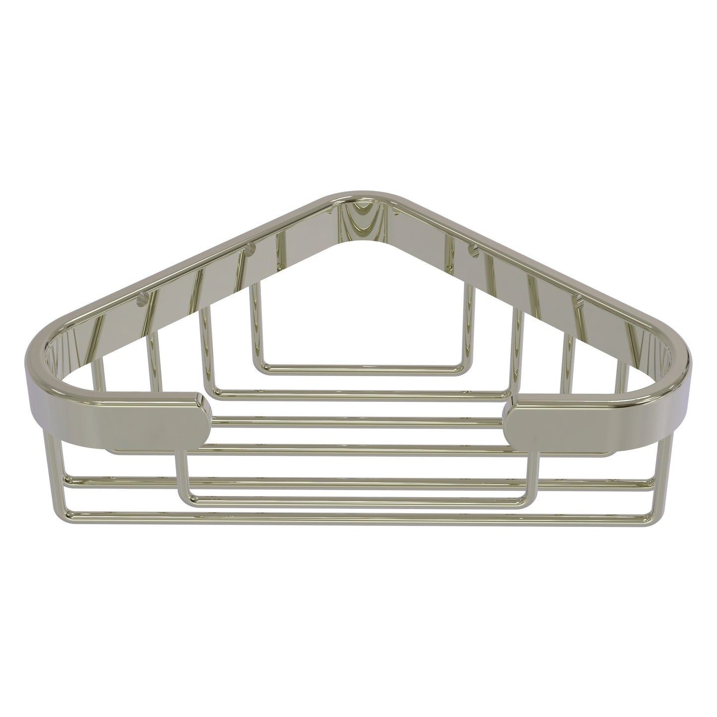 Allied Brass BSK-10ST 4.4" x 4.4" Polished Nickel Solid Brass Corner Soap Basket