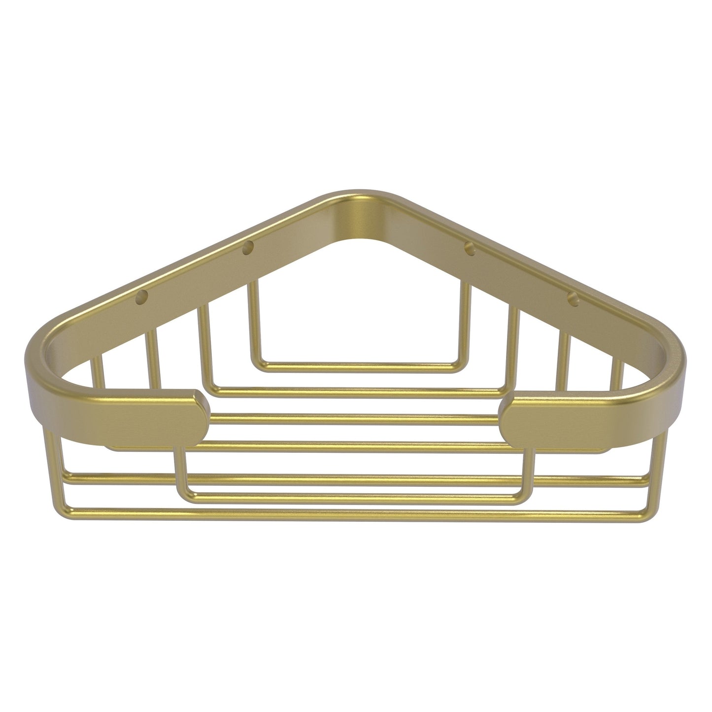Allied Brass BSK-10ST 4.4" x 4.4" Satin Brass Solid Brass Corner Soap Basket